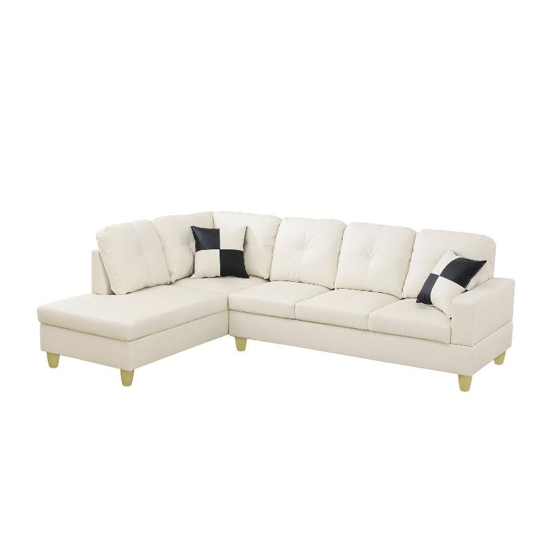 Faux Leather L-shape Sofa Set