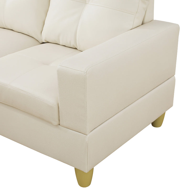 Faux Leather L-shape Sofa Set
