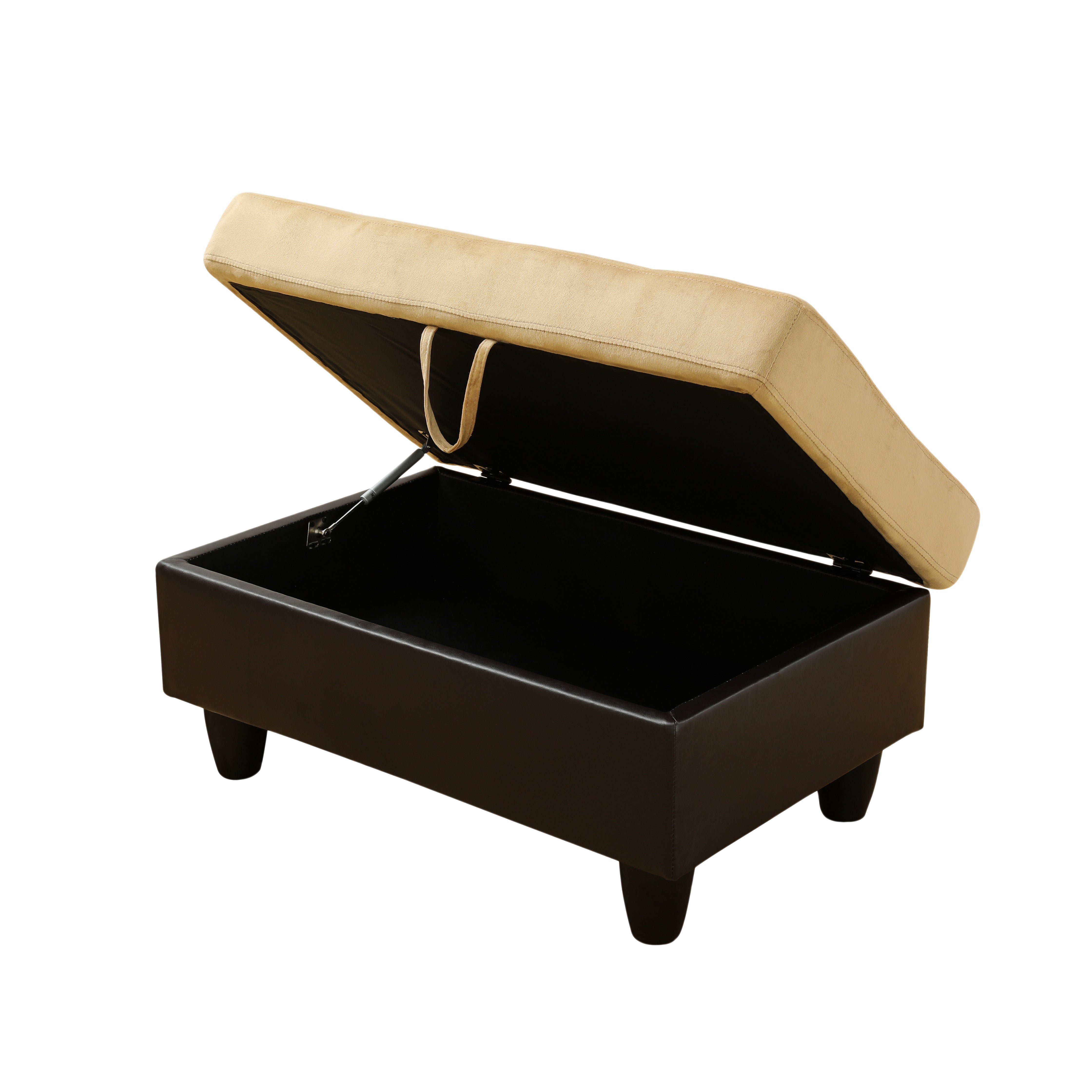 Ainehome Beige und Braun Farbe Lint Und PVC Lagerung Ottomane Wohnzimmer Sofa