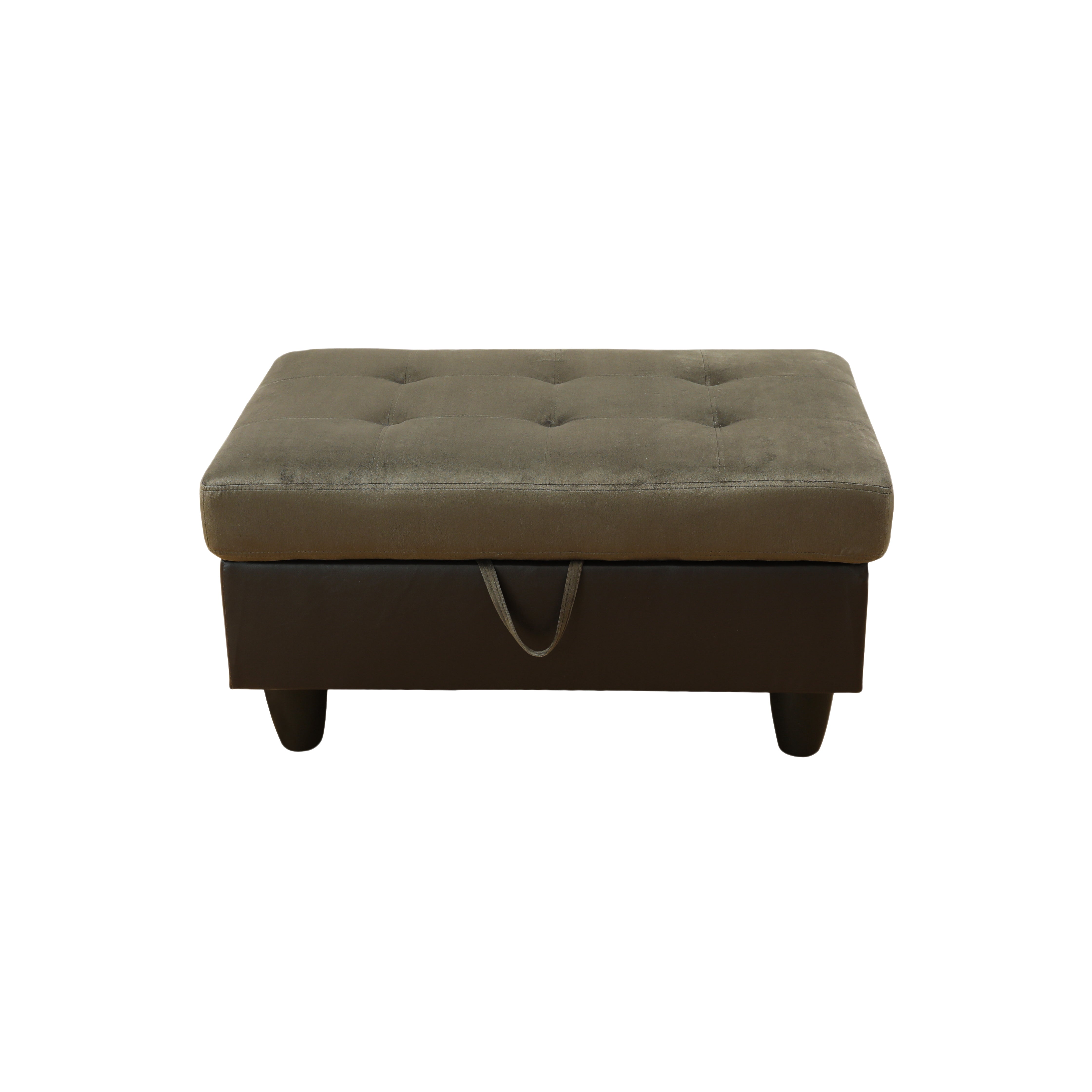 Ainehome Taupe Flannel And PVC Storage Ottoman Living Room Sofa