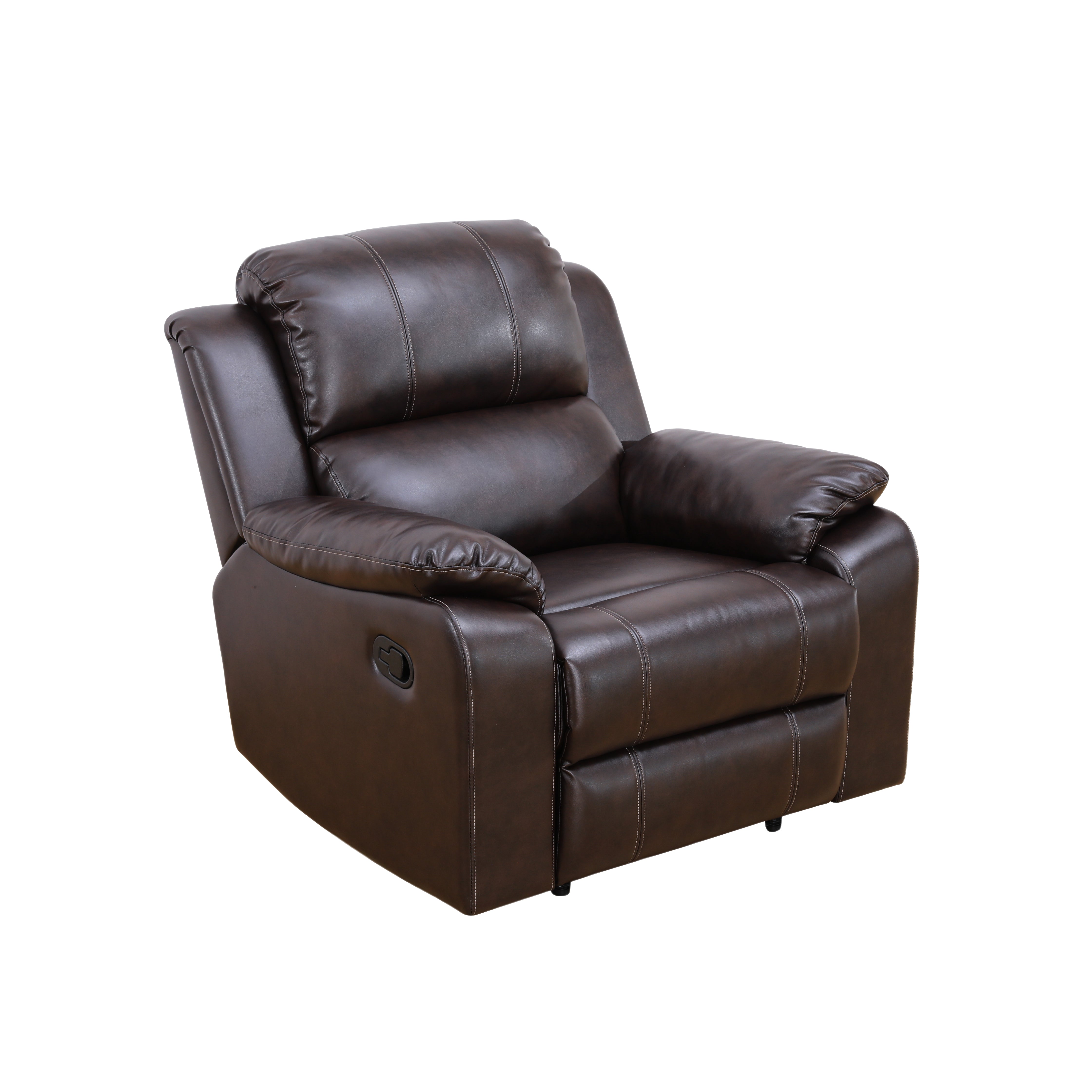 Ainehome Brown Breathing Leather Living Room Sectional Recliner Arm Chair