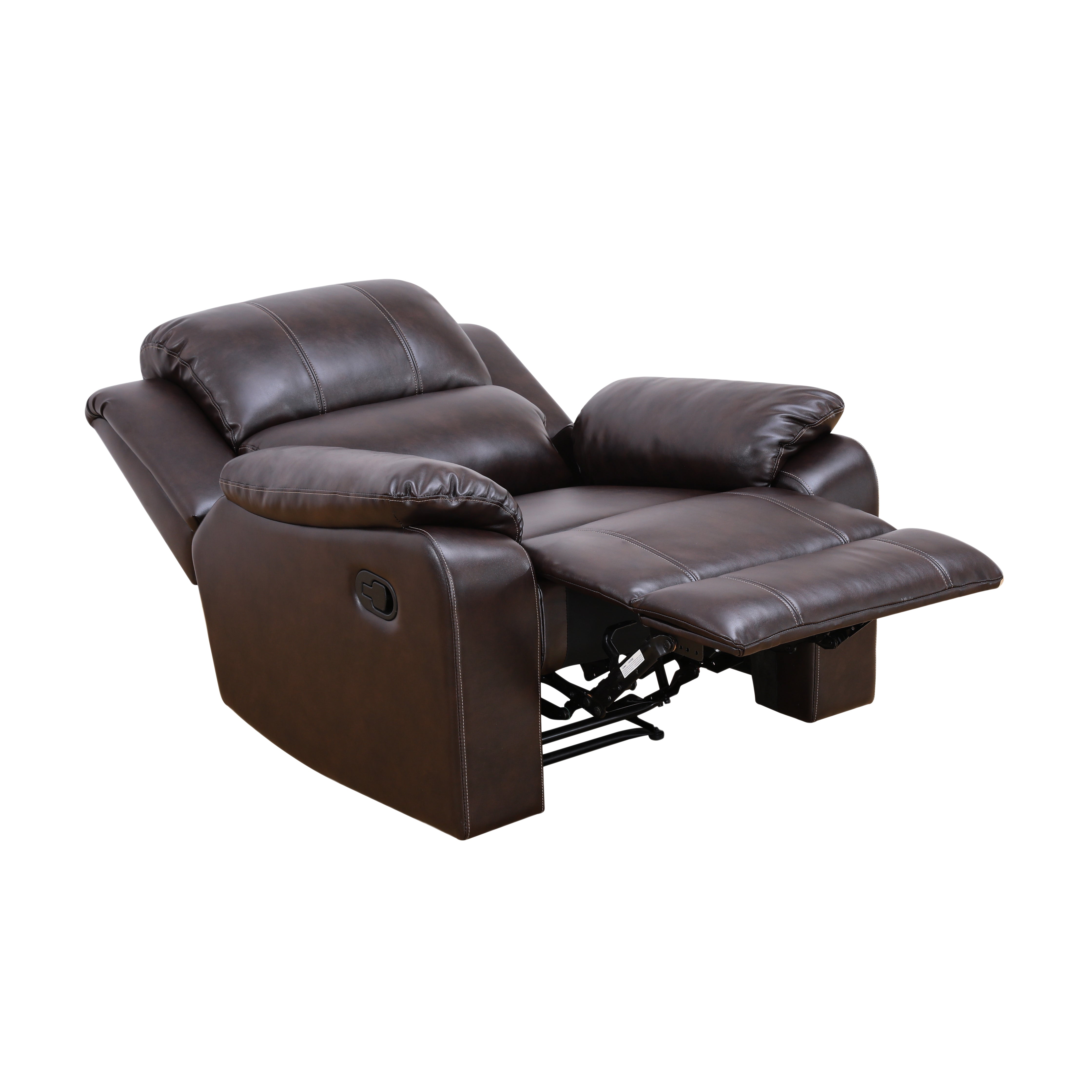 Ainehome Brown Breathing Leather Living Room Sectional Recliner Arm Chair