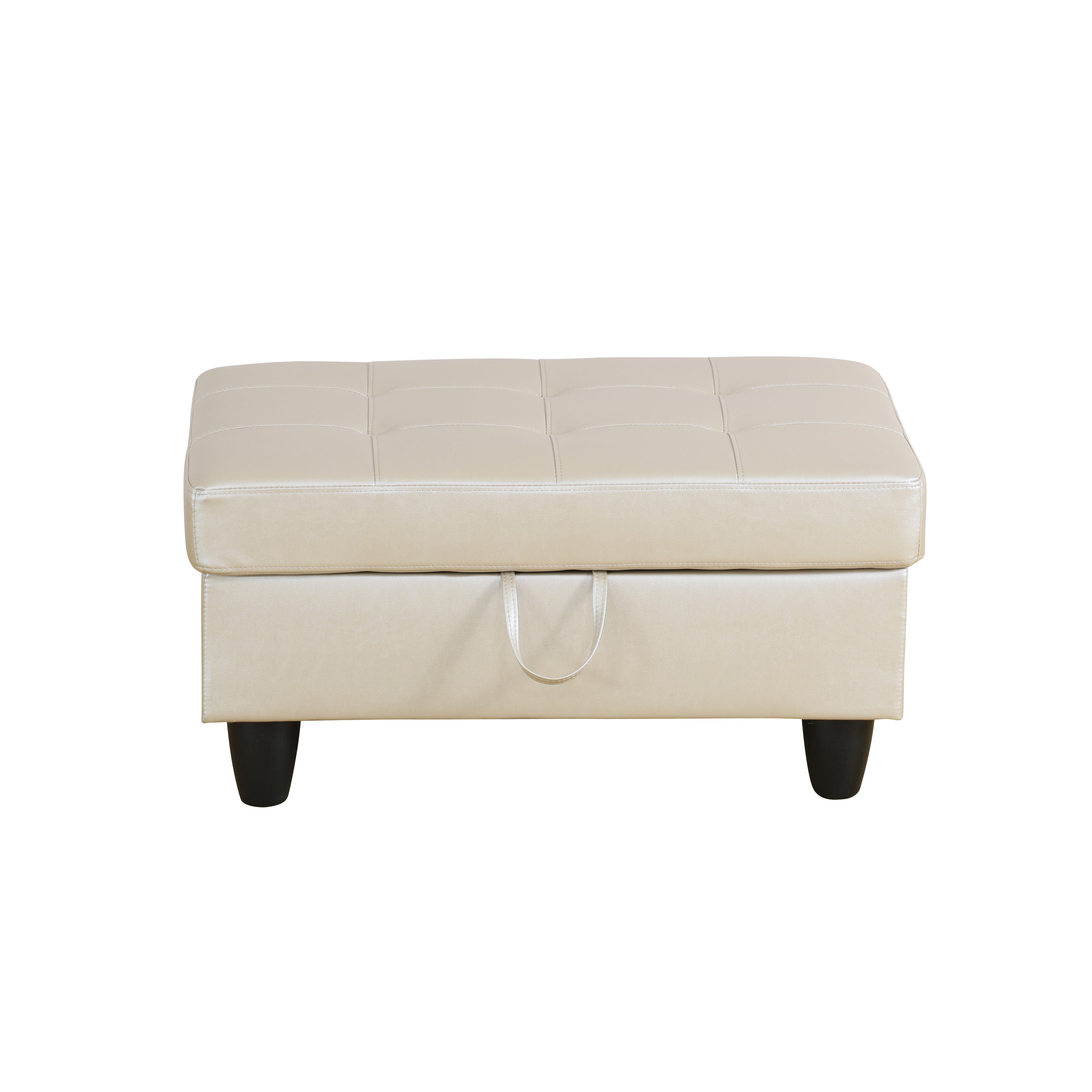 Ainehome Ottomane mit Stauraum, Kunstleder, Semi-PU, Hellgrau