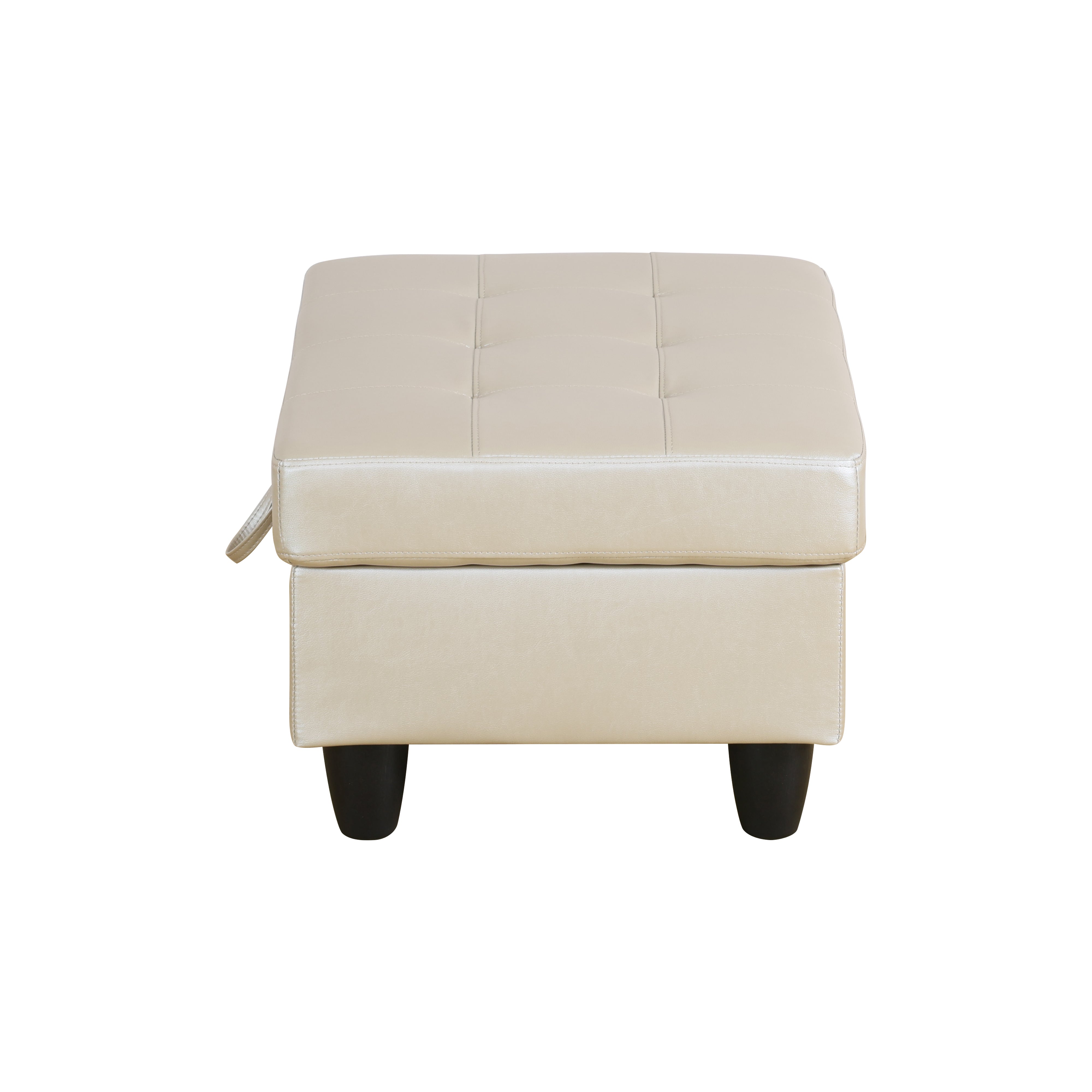 Ainehome Ottomane mit Stauraum, Kunstleder, Semi-PU, Hellgrau