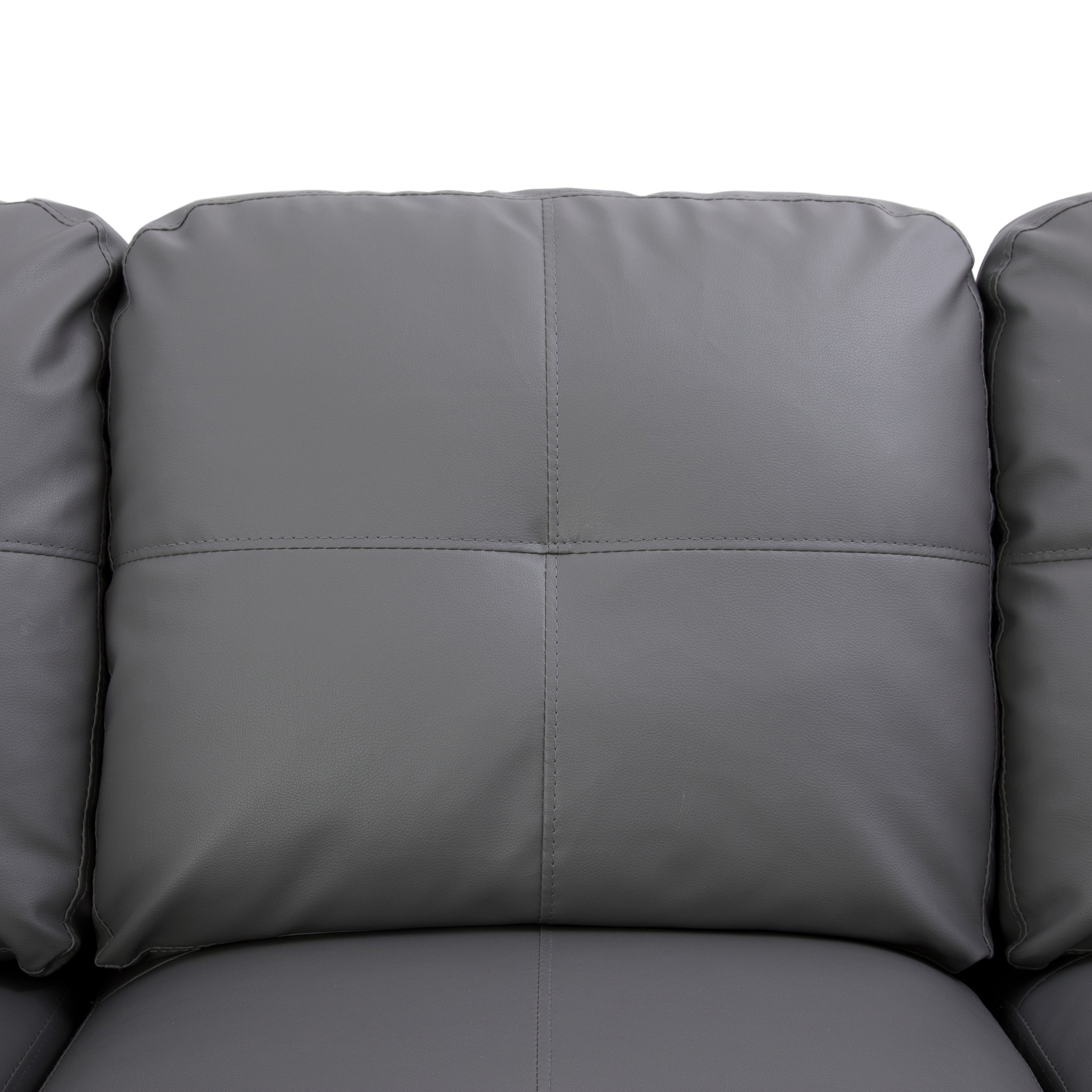 Ainehome Dark Grey Synthetic L-Shaped Living Room Sectional Sofa Set