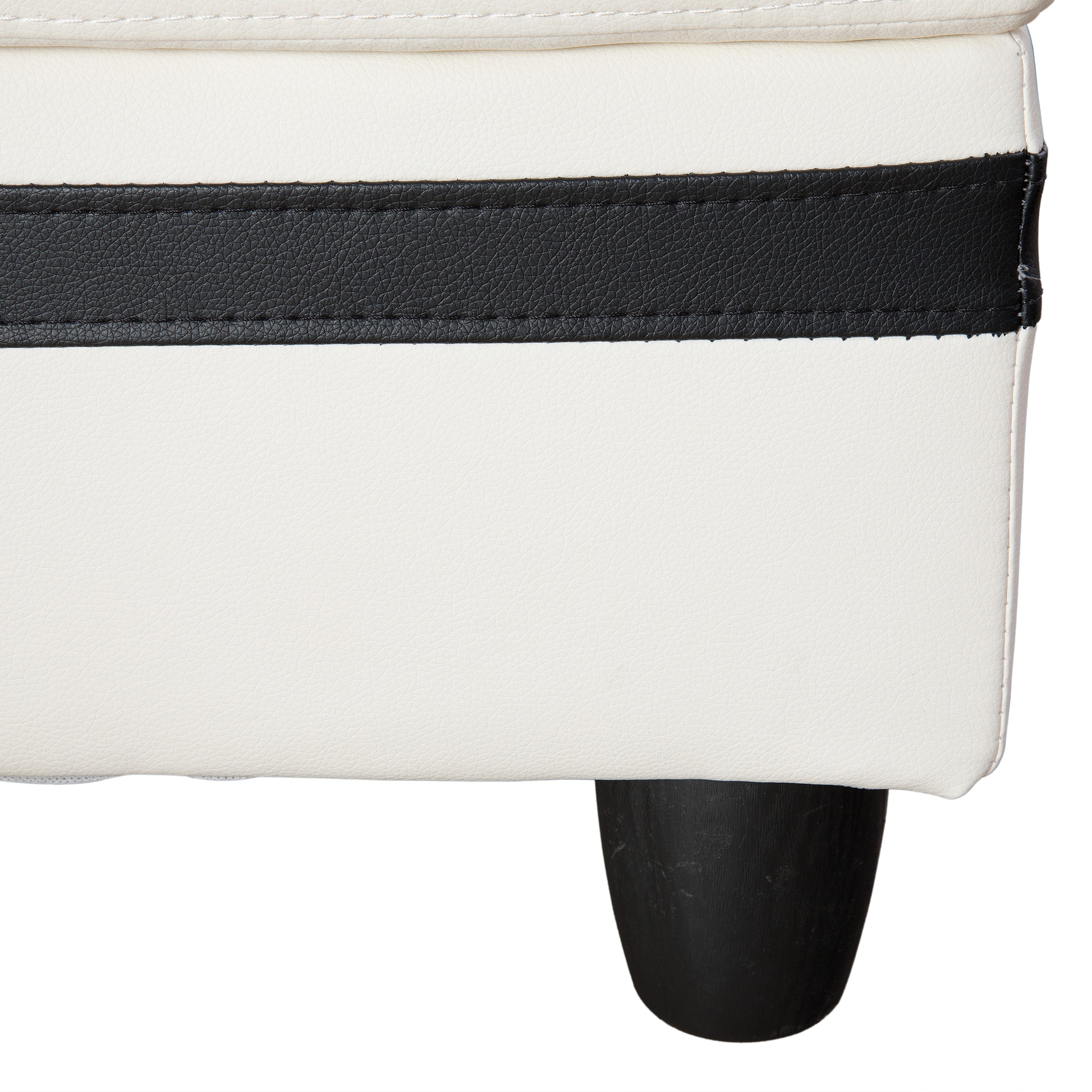 Conjunto de sofá seccional en forma de L de cuero sintético blanco y negro de Ainehome para sala de estar