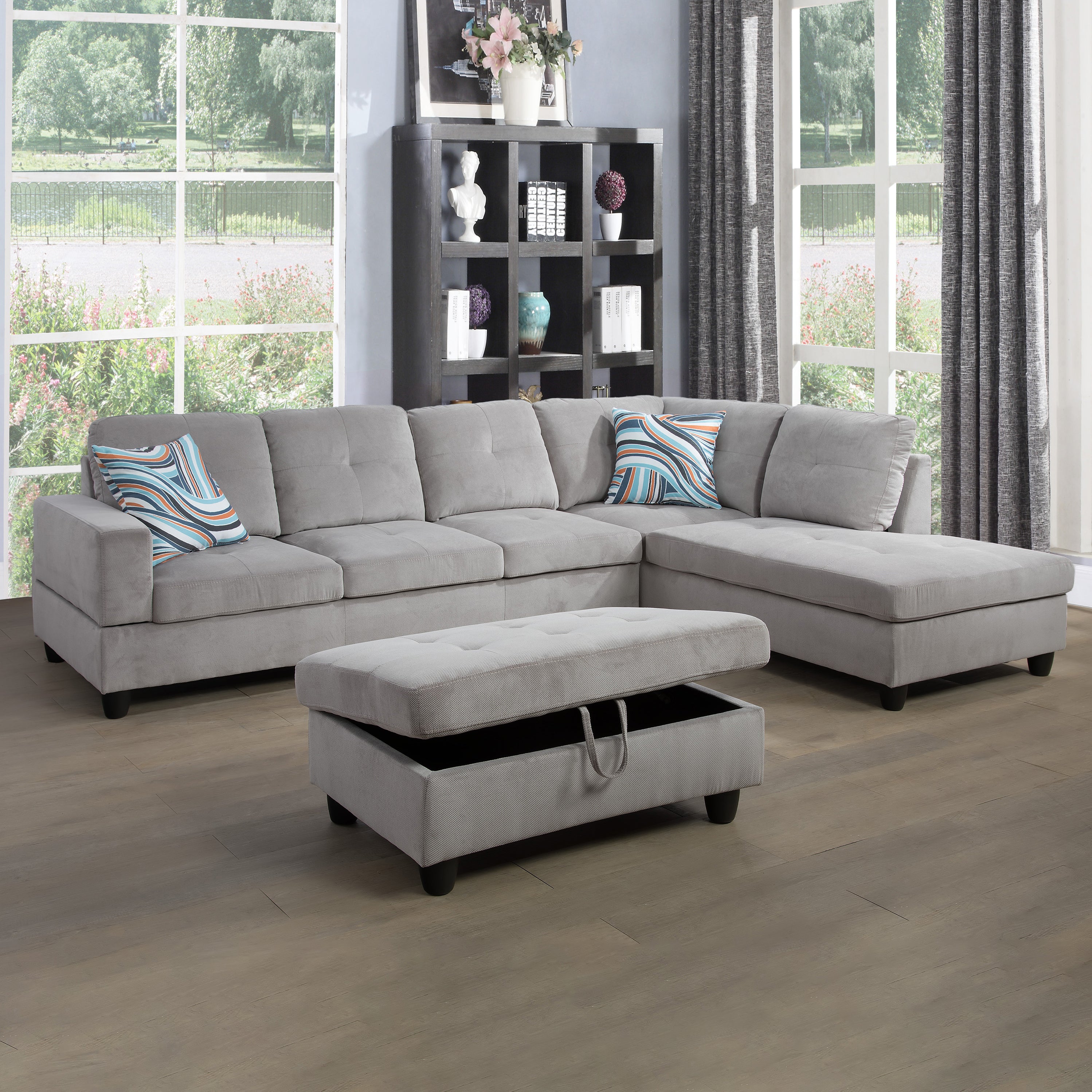 Conjunto de sofá de 3 piezas de pana color blanco roto de Ainehome para sala de estar