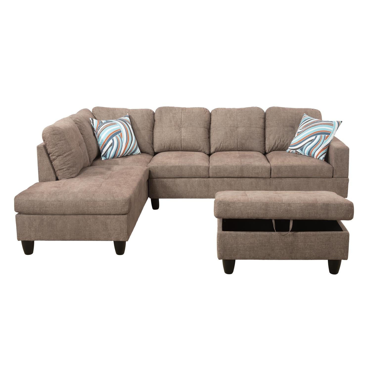 Ainehome Cider L-förmiges Flanell-Sofa-Set