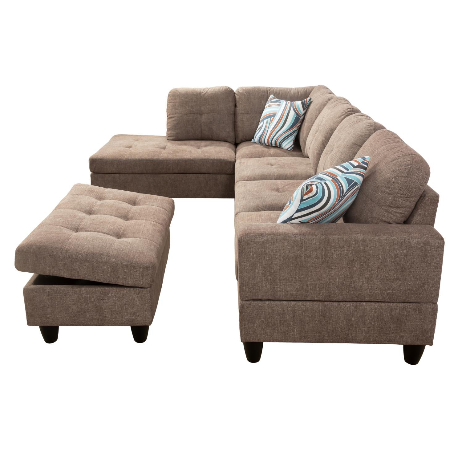 Ainehome Cider L-förmiges Flanell-Sofa-Set