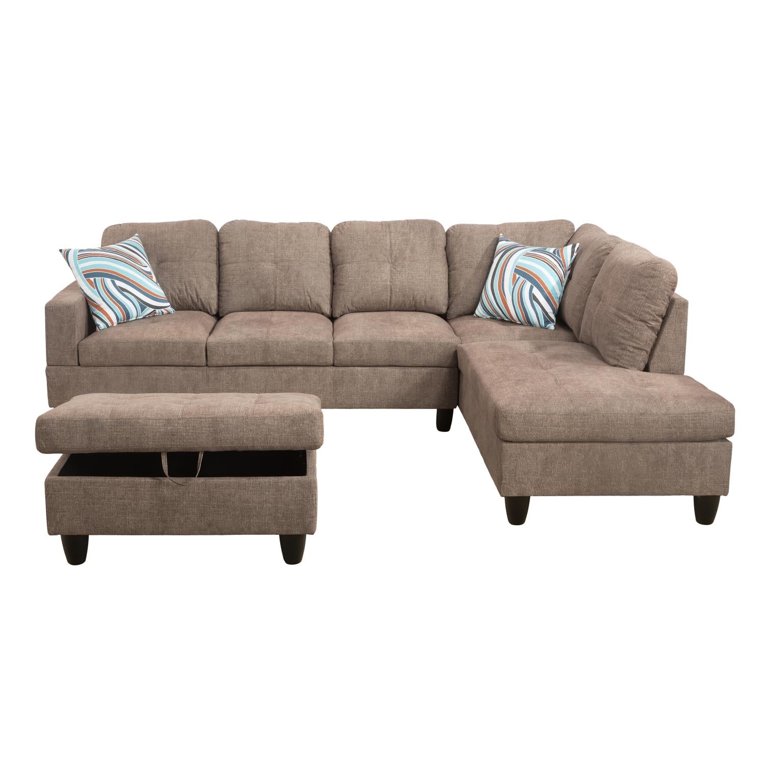 Ainehome Cider L-förmiges Flanell-Sofa-Set