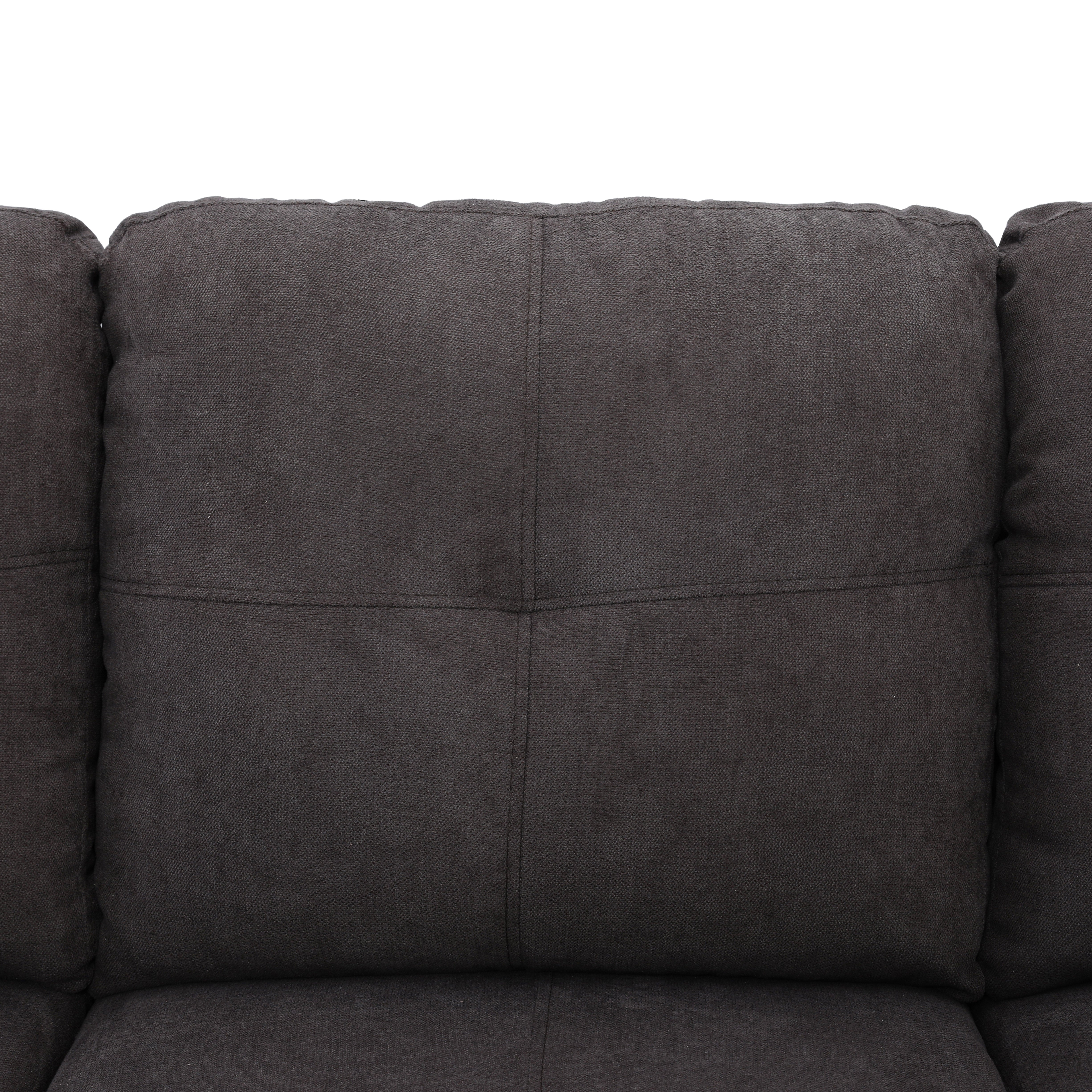 Conjunto de sofá seccional en forma de L de franela marrón oscuro de Ainehome para sala de estar