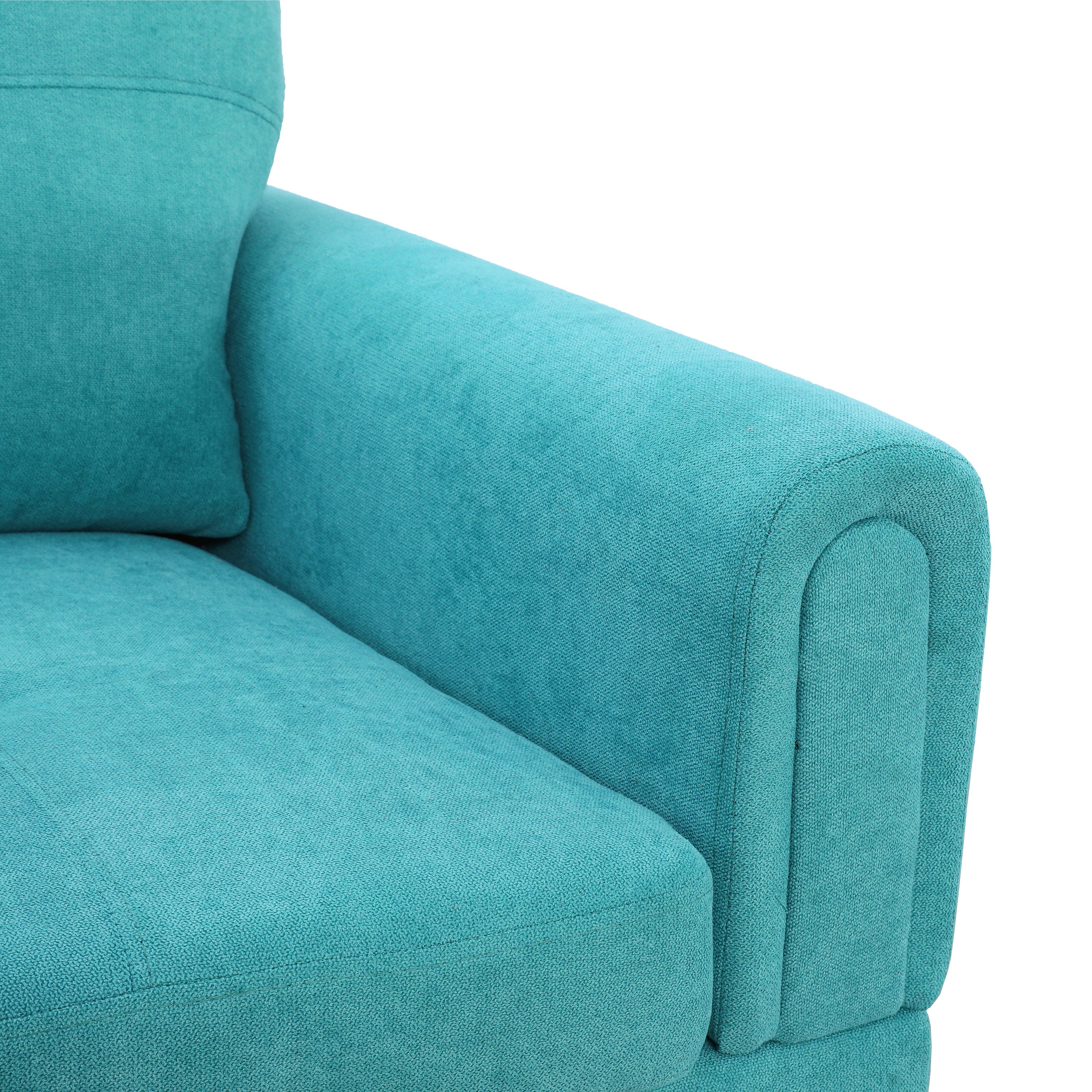 Conjunto de sofá seccional en forma de L de franela verde de Ainehome para sala de estar