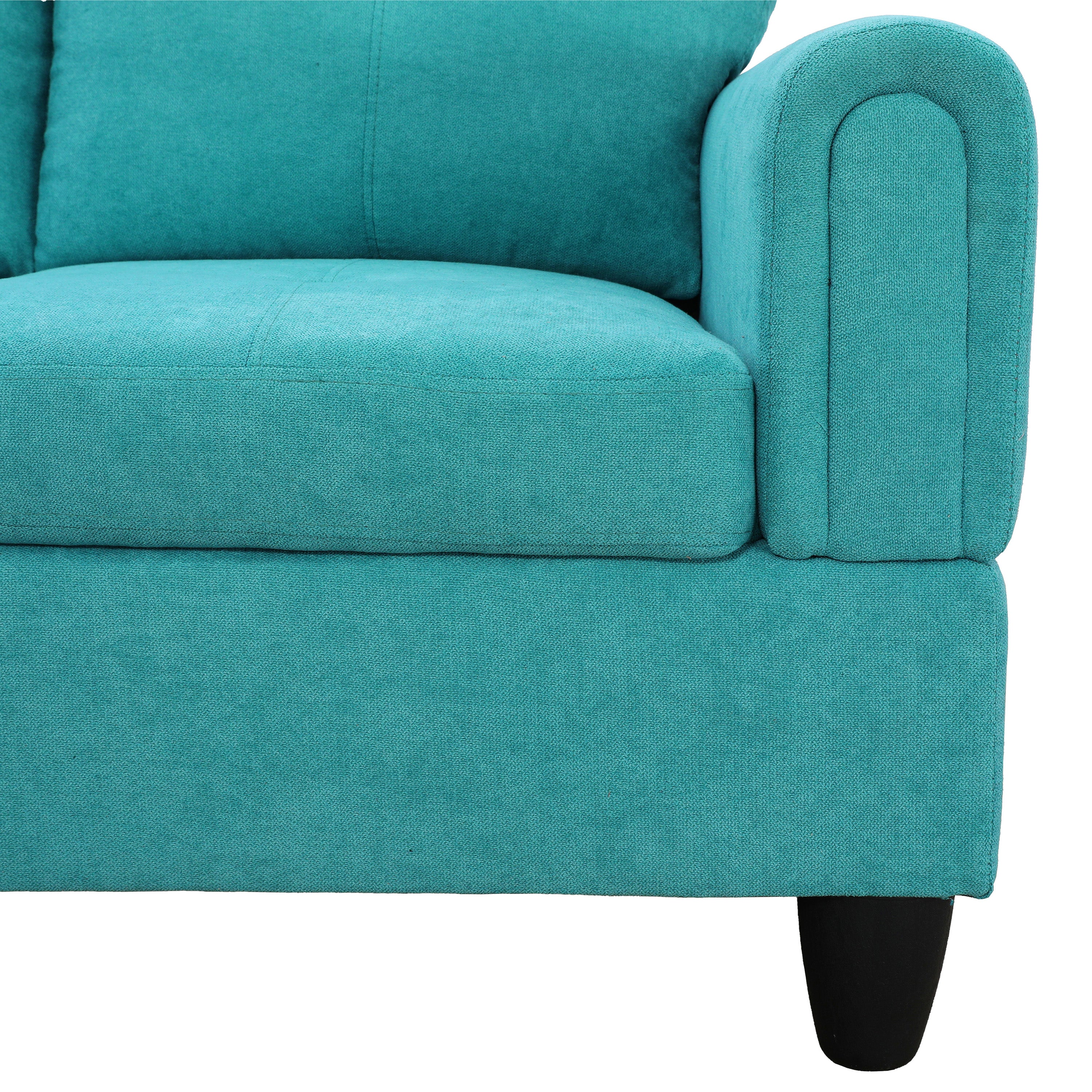 Conjunto de sofá seccional en forma de L de franela verde de Ainehome para sala de estar