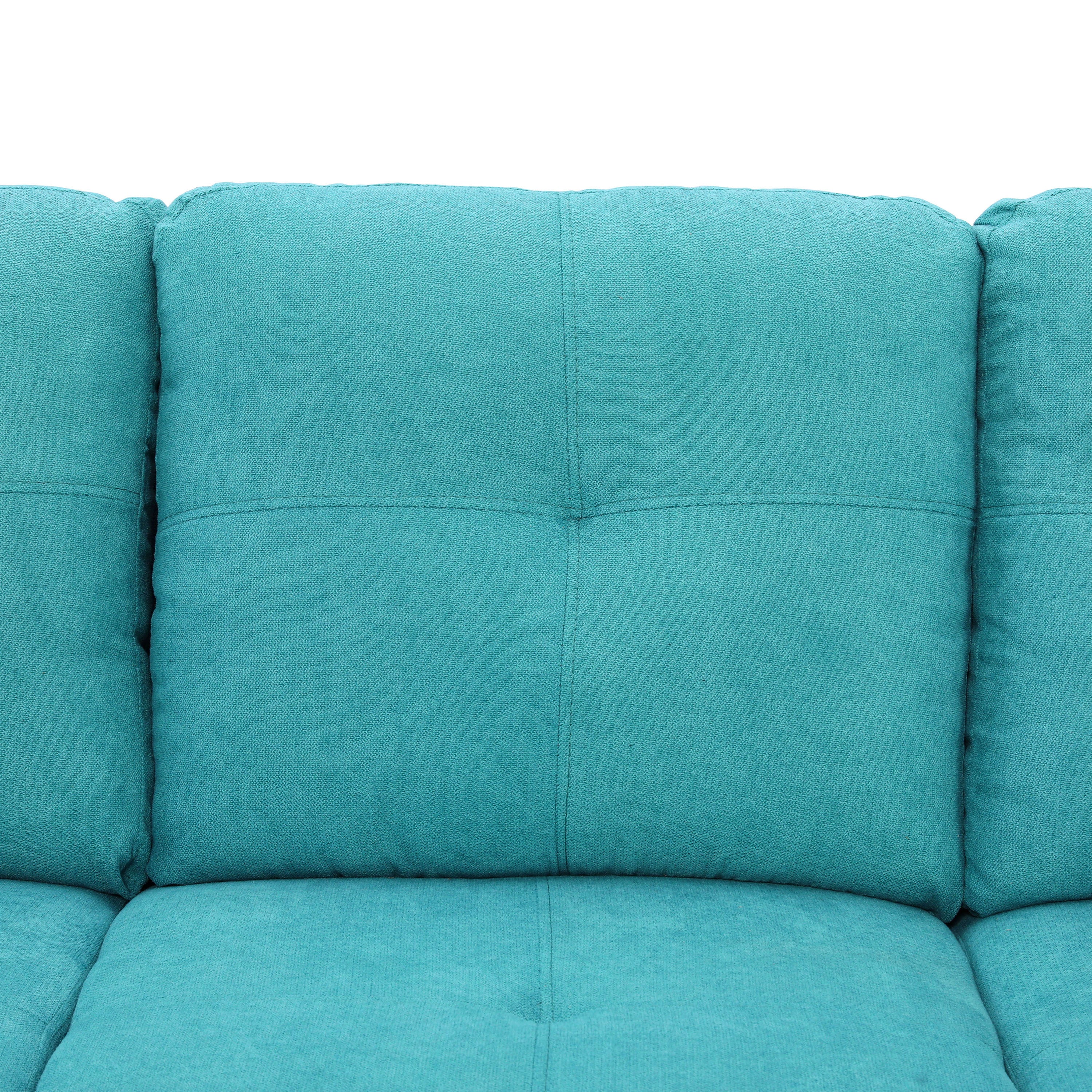Conjunto de sofá seccional en forma de L de franela verde de Ainehome para sala de estar