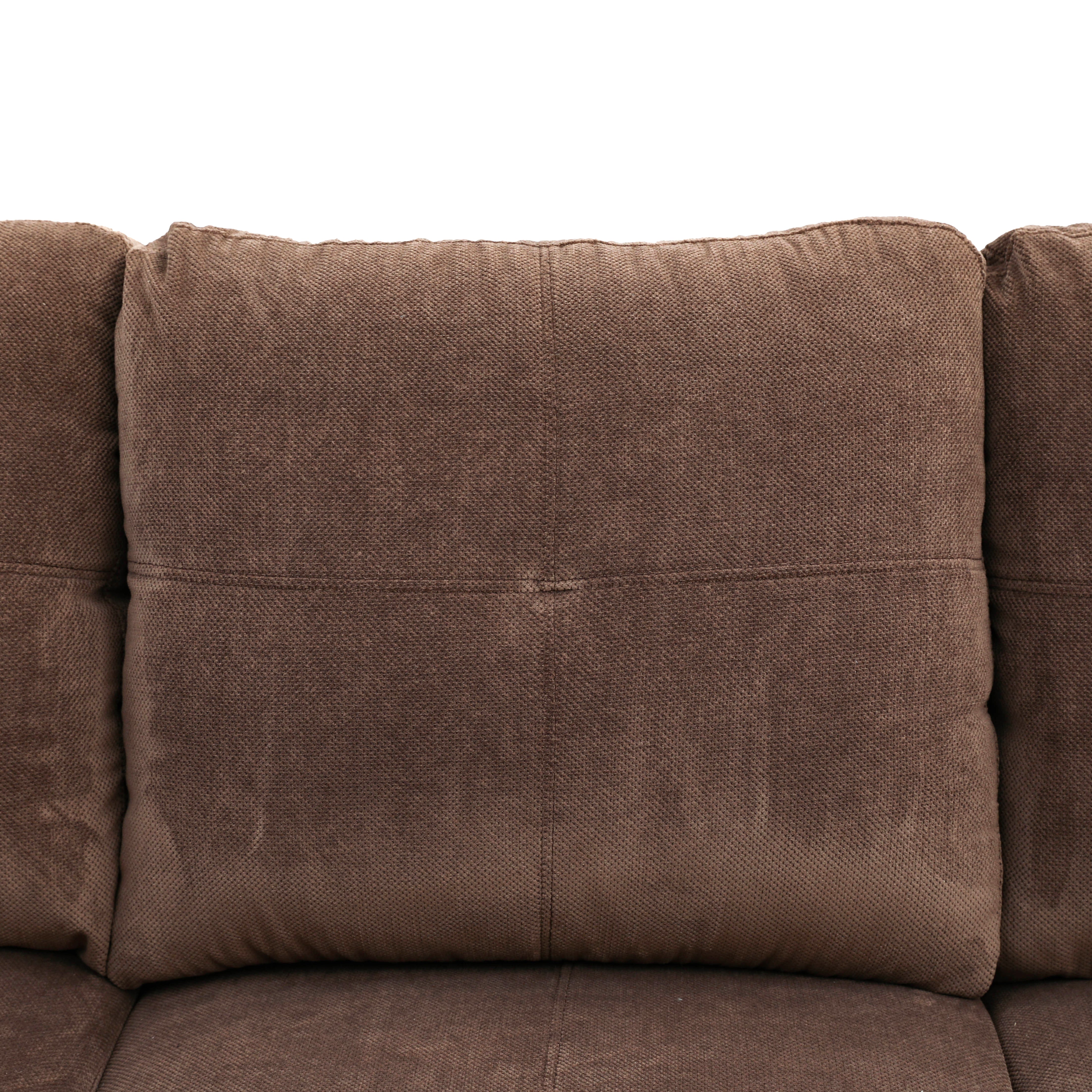 Conjunto de sofá seccional en forma de L de pana marrón de Ainehome para sala de estar