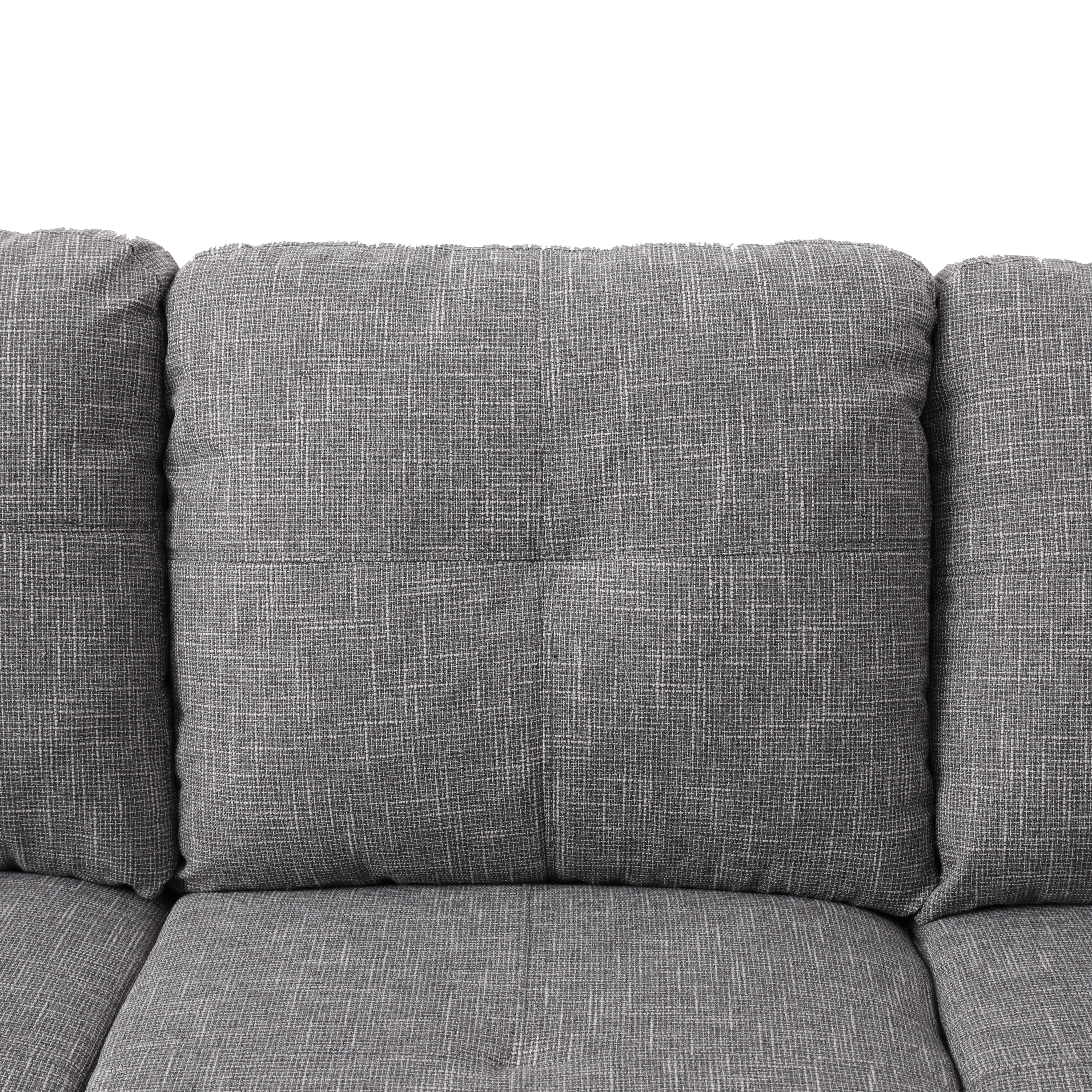 Ainehome Grey Linen L-Shaped Living Room Sectional Sofa Set