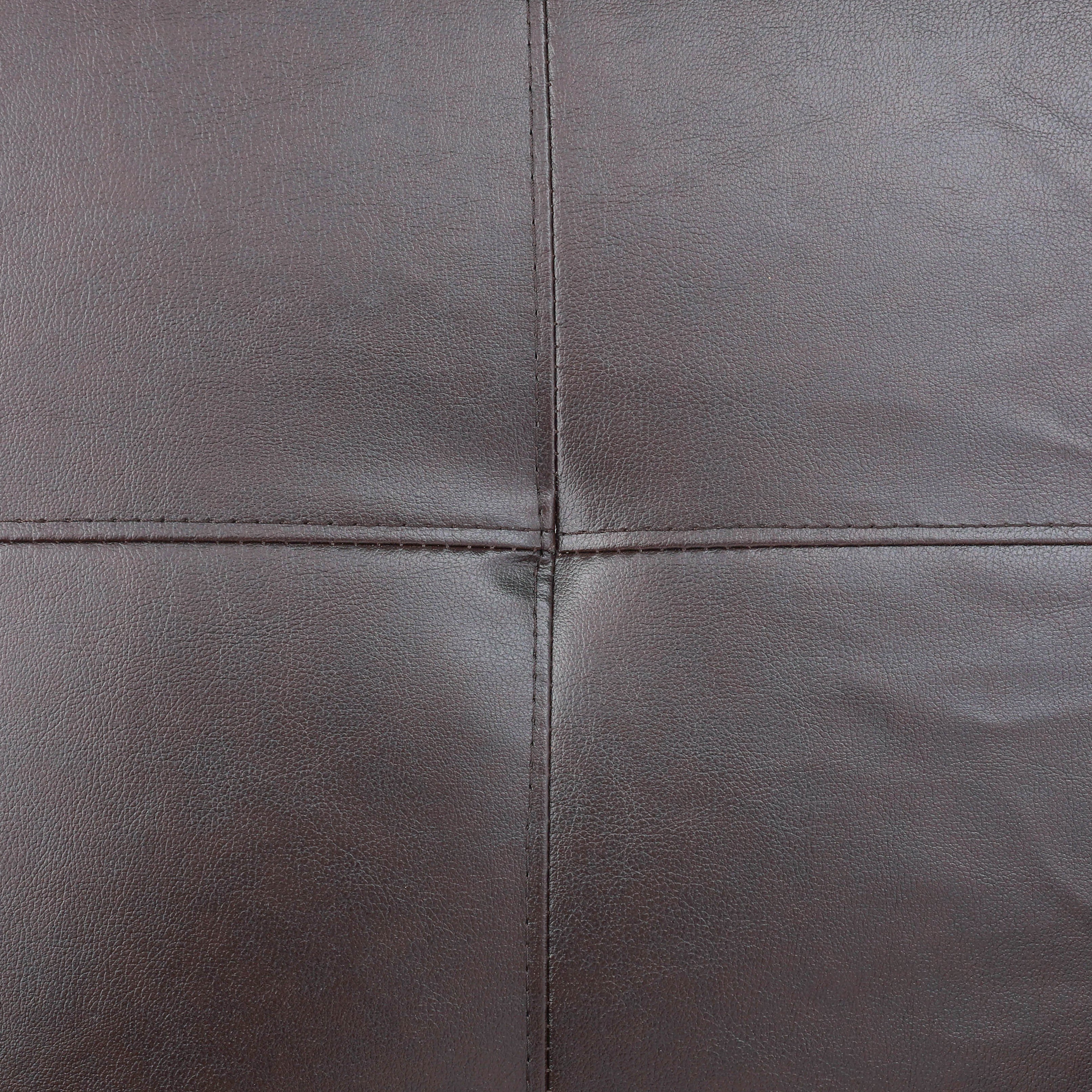 Conjunto de sofá seccional en forma de L de cuero sintético marrón de Ainehome para sala de estar