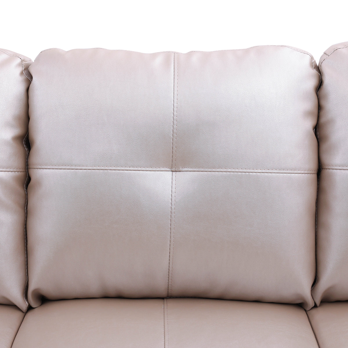 Ainehome L-förmiges Sofaset für das Wohnzimmer in Latte aus Kunstleder