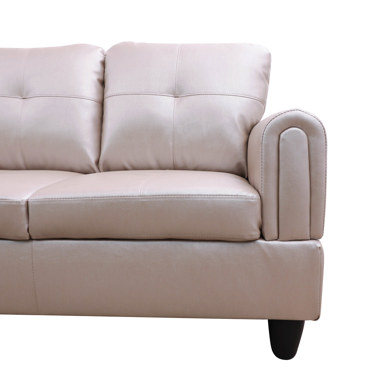 Ainehome L-förmiges Sofaset für das Wohnzimmer in Latte aus Kunstleder