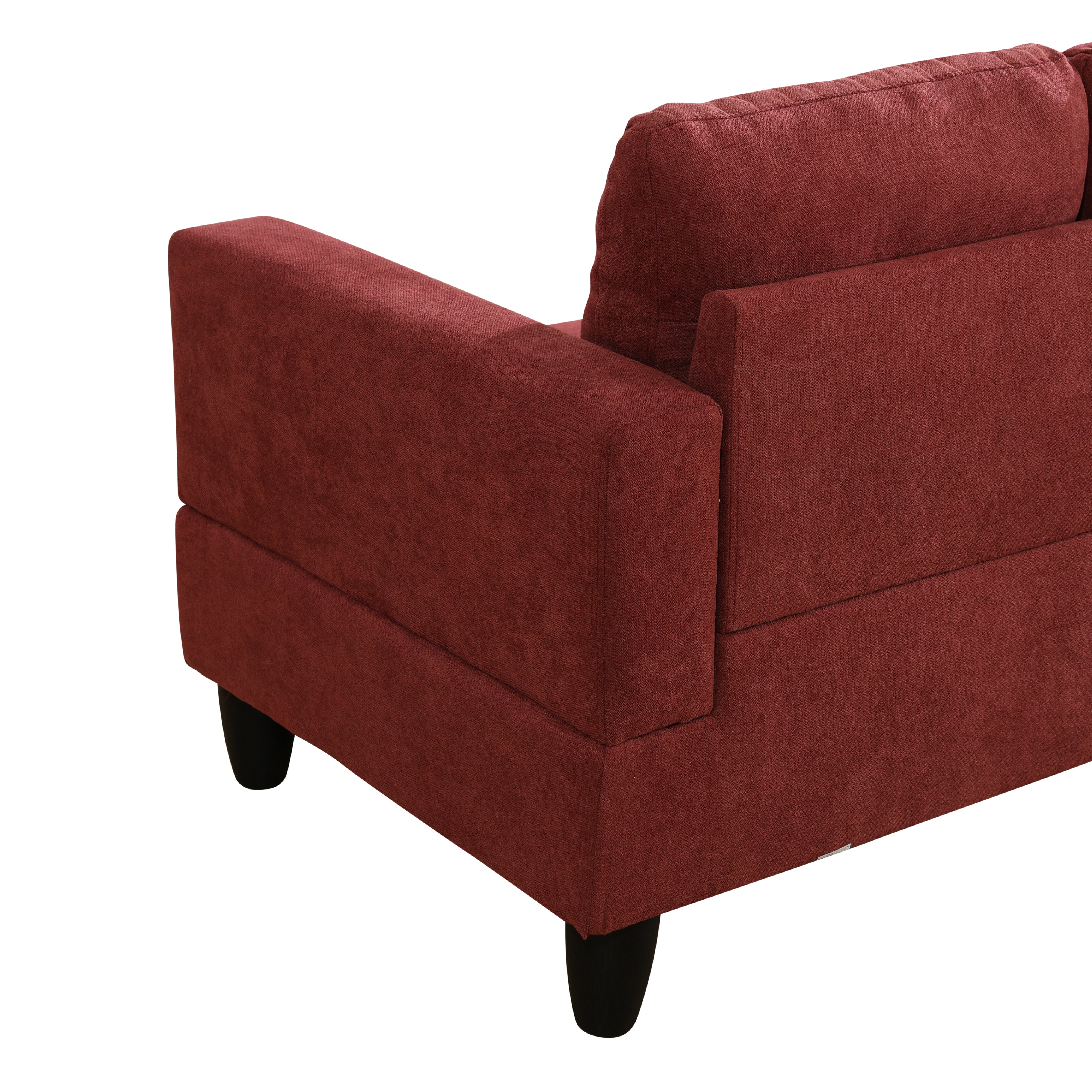 Conjunto de sofá seccional en forma de L de franela roja de Ainehome para sala de estar