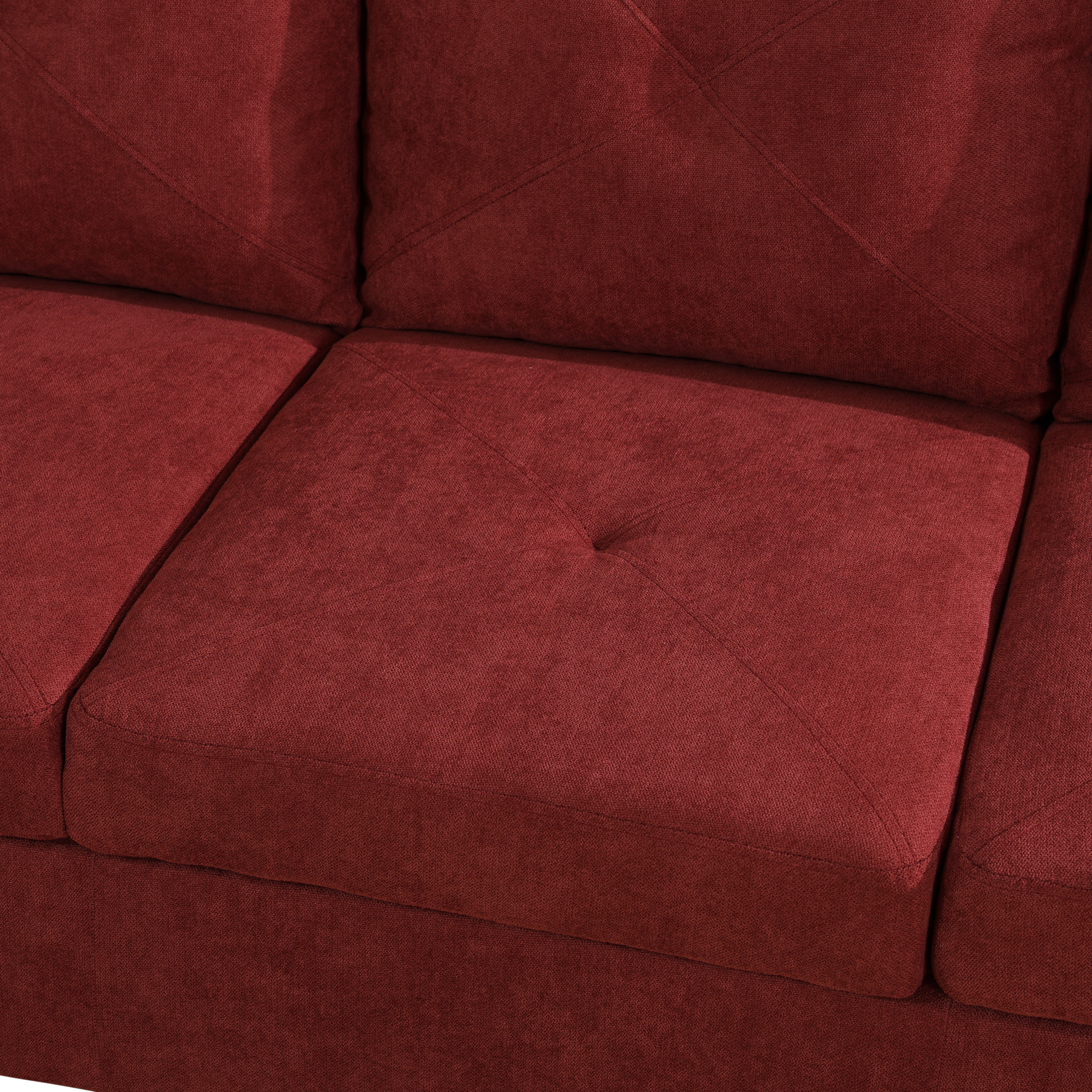 Conjunto de sofá seccional en forma de L de franela roja de Ainehome para sala de estar