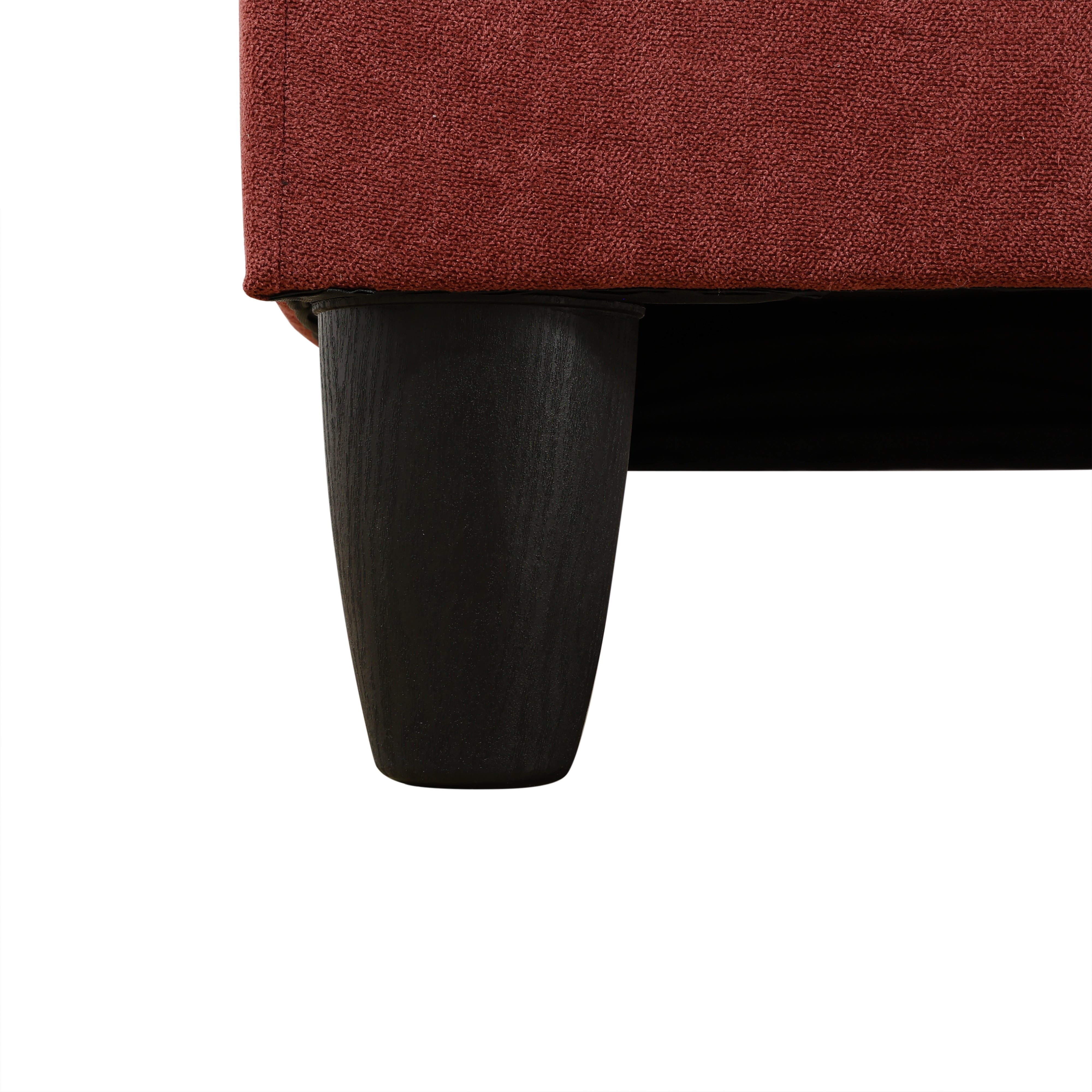 Conjunto de sofá seccional en forma de L de franela roja de Ainehome para sala de estar