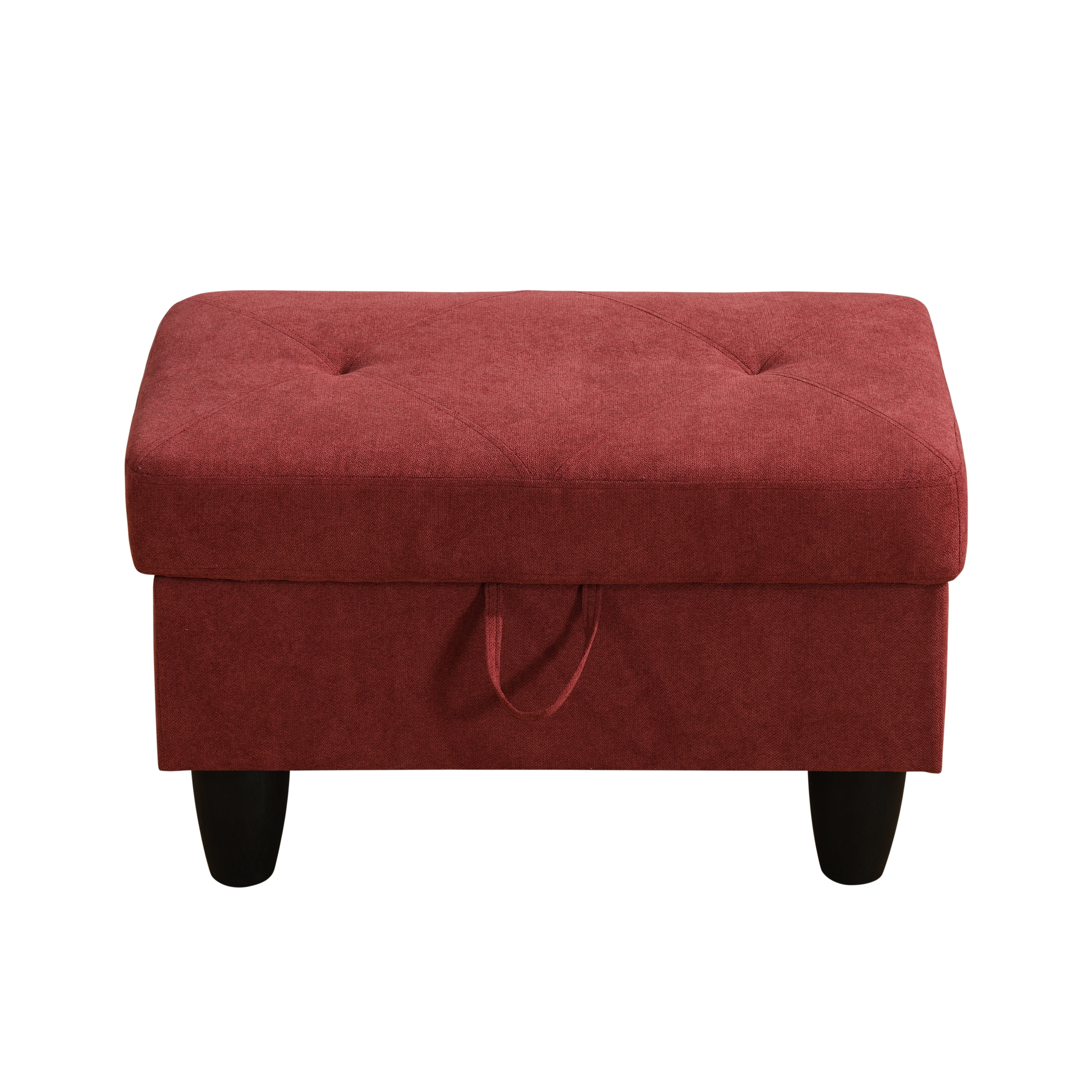 Conjunto de sofá seccional en forma de L de franela roja de Ainehome para sala de estar