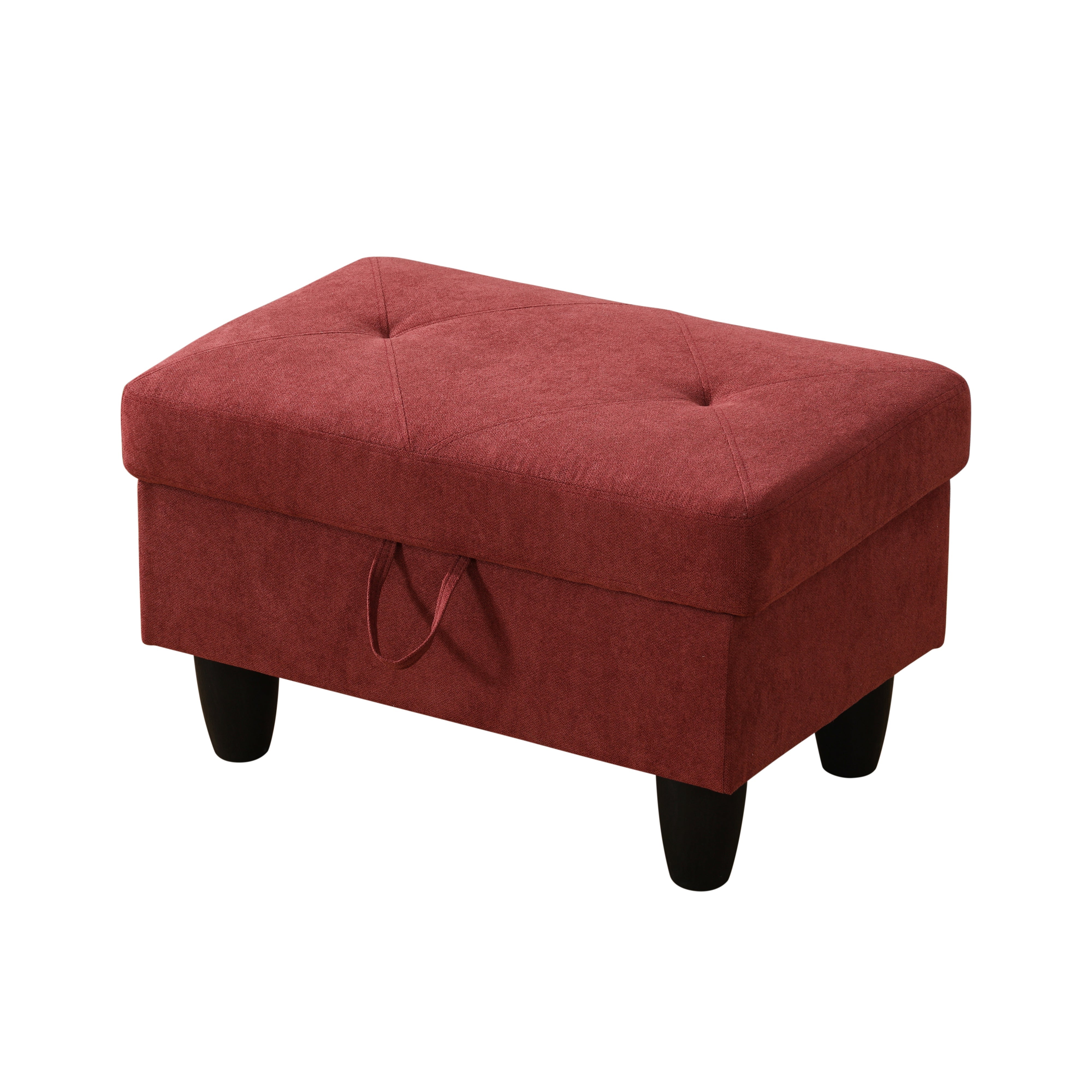 Ainehome Red Flannel Living Room Sofa Set Ottoman