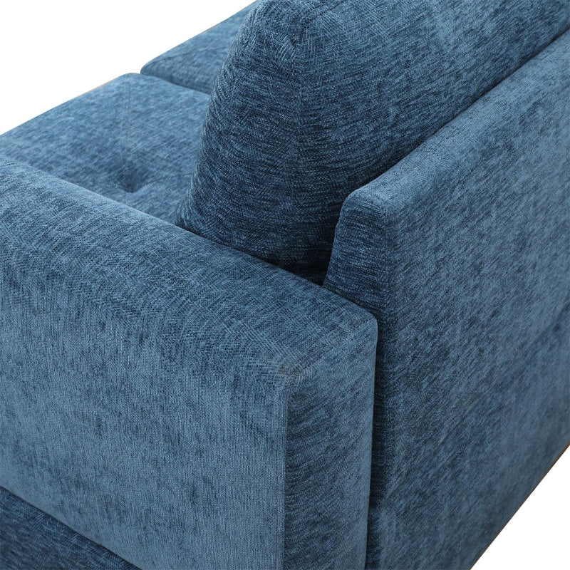 Ainehome L-förmiges Sofaset für das Wohnzimmer aus blauem Leinen