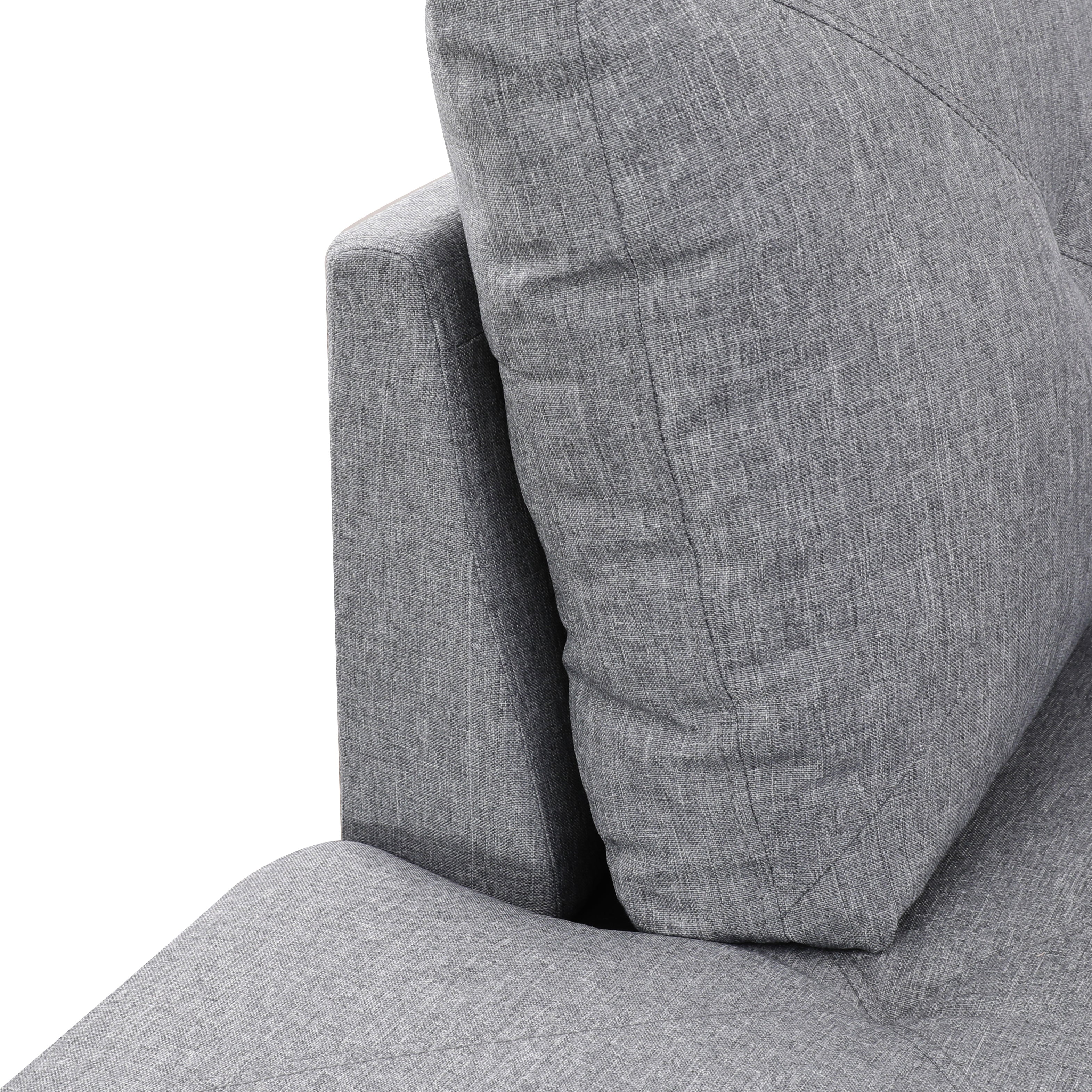 Ainehome Grey Linen L-Shaped Living Room Sectional Sofa Set