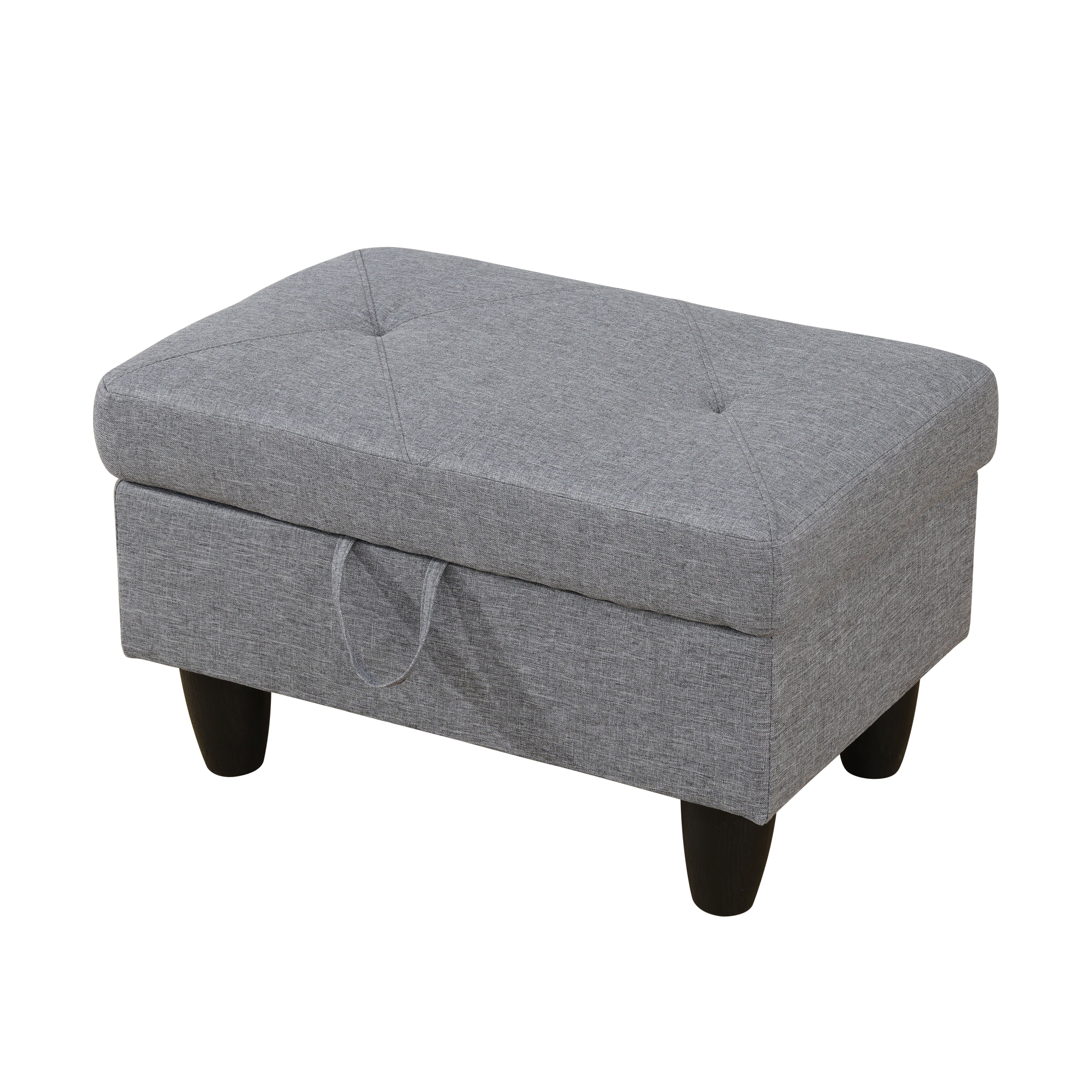 Ainehome Grey Linen L-Shaped Living Room Sectional Sofa Set