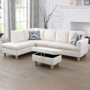 White Flannel Modular L-Shaped Sectional Sofa