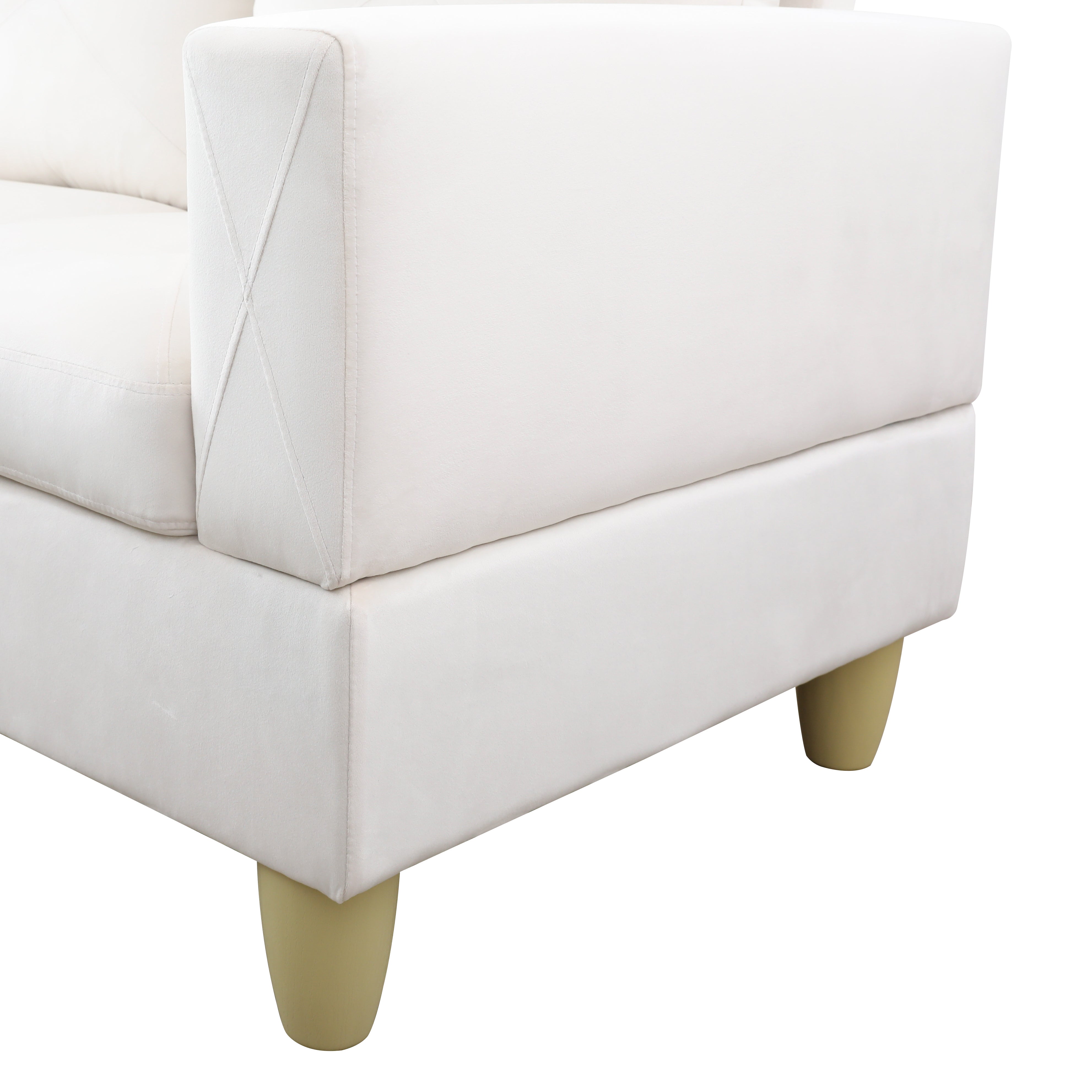 Ainehome 3-teiliges Wohnzimmer-Sofa-Set aus weißem Flanell