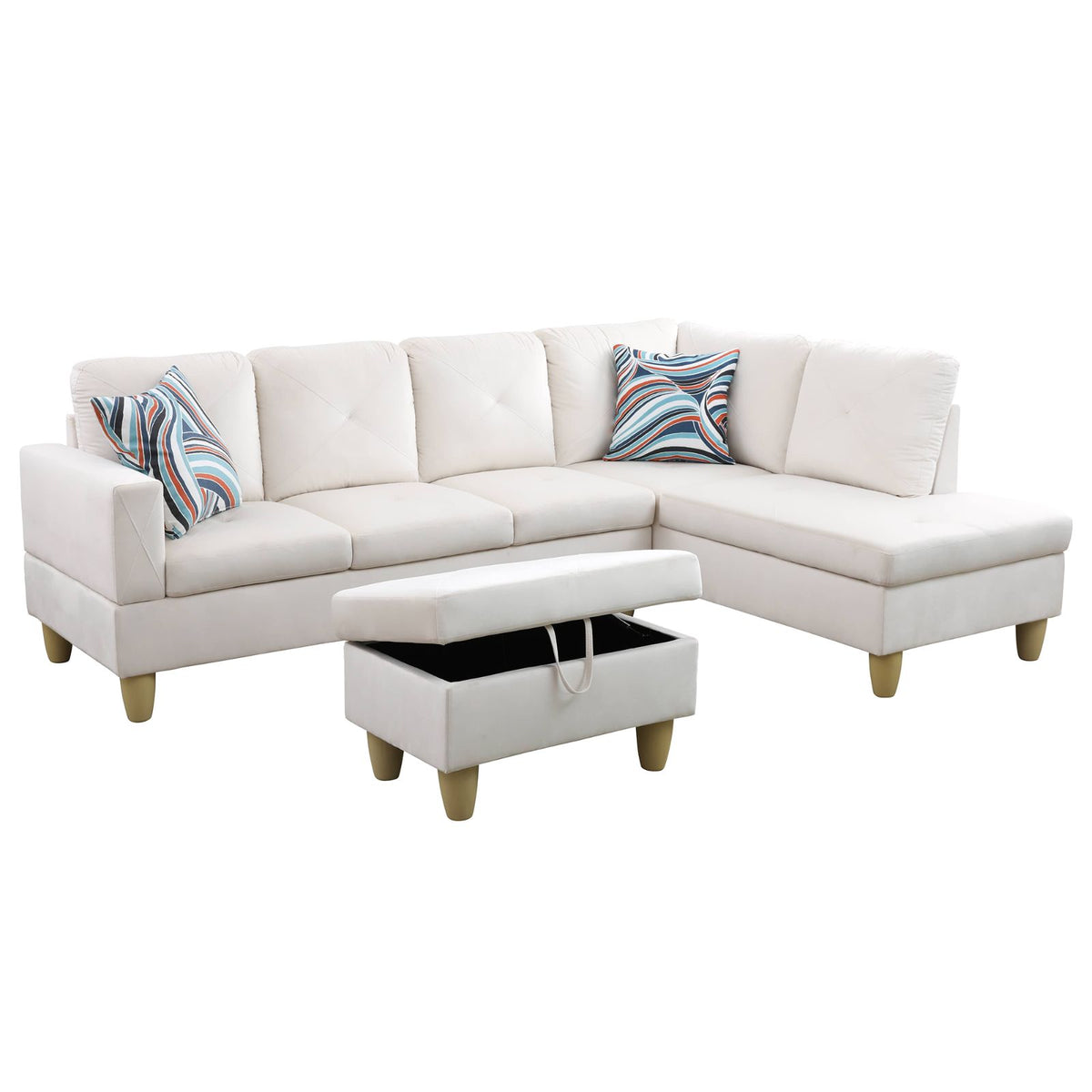 White Flannel Modular L-Shaped Sectional Sofa - product image 7