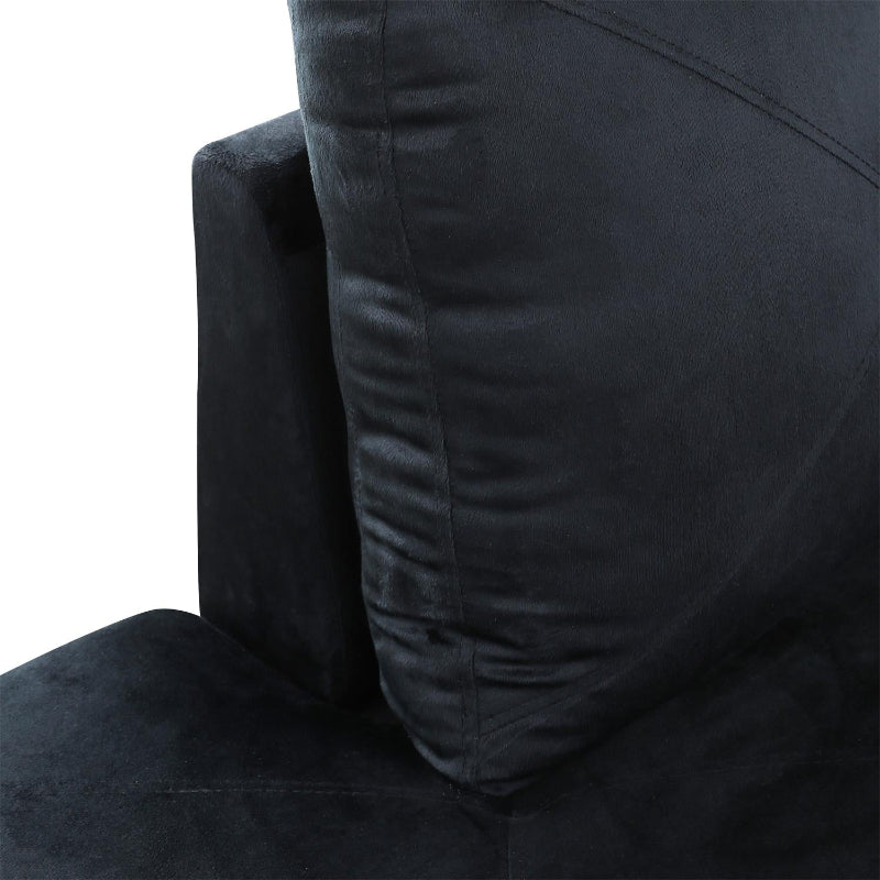 Ainehome BMidnight Blue Microfiber L-Shaped Living Room Sectional Sofa Set