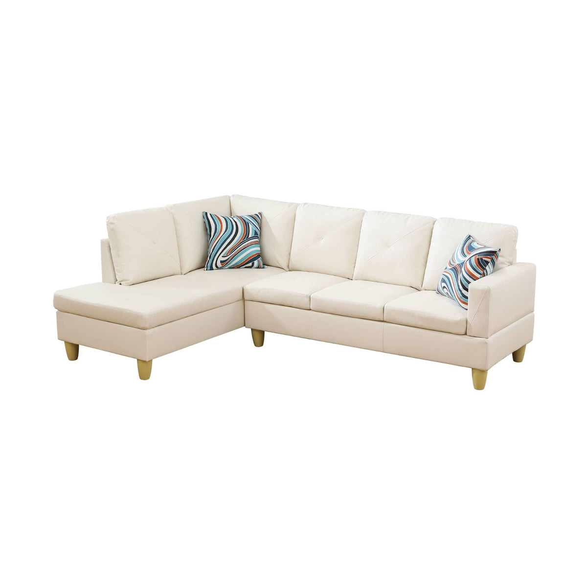 White Faux Leather Modular L-Shaped Sectional Sofa - product image 3