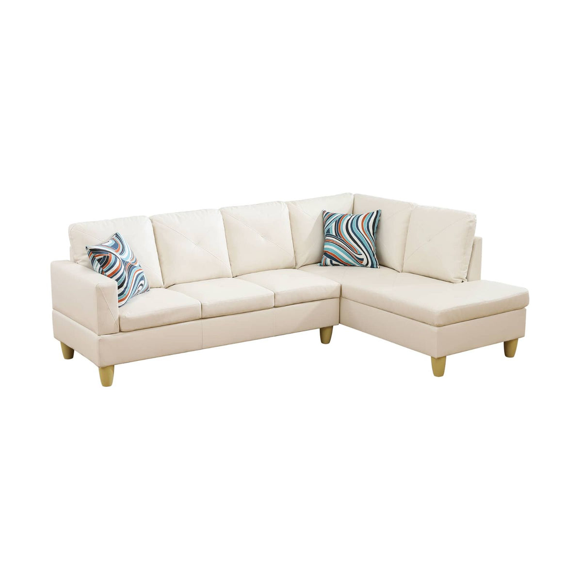 White Faux Leather Modular L-Shaped Sectional Sofa - product image 6