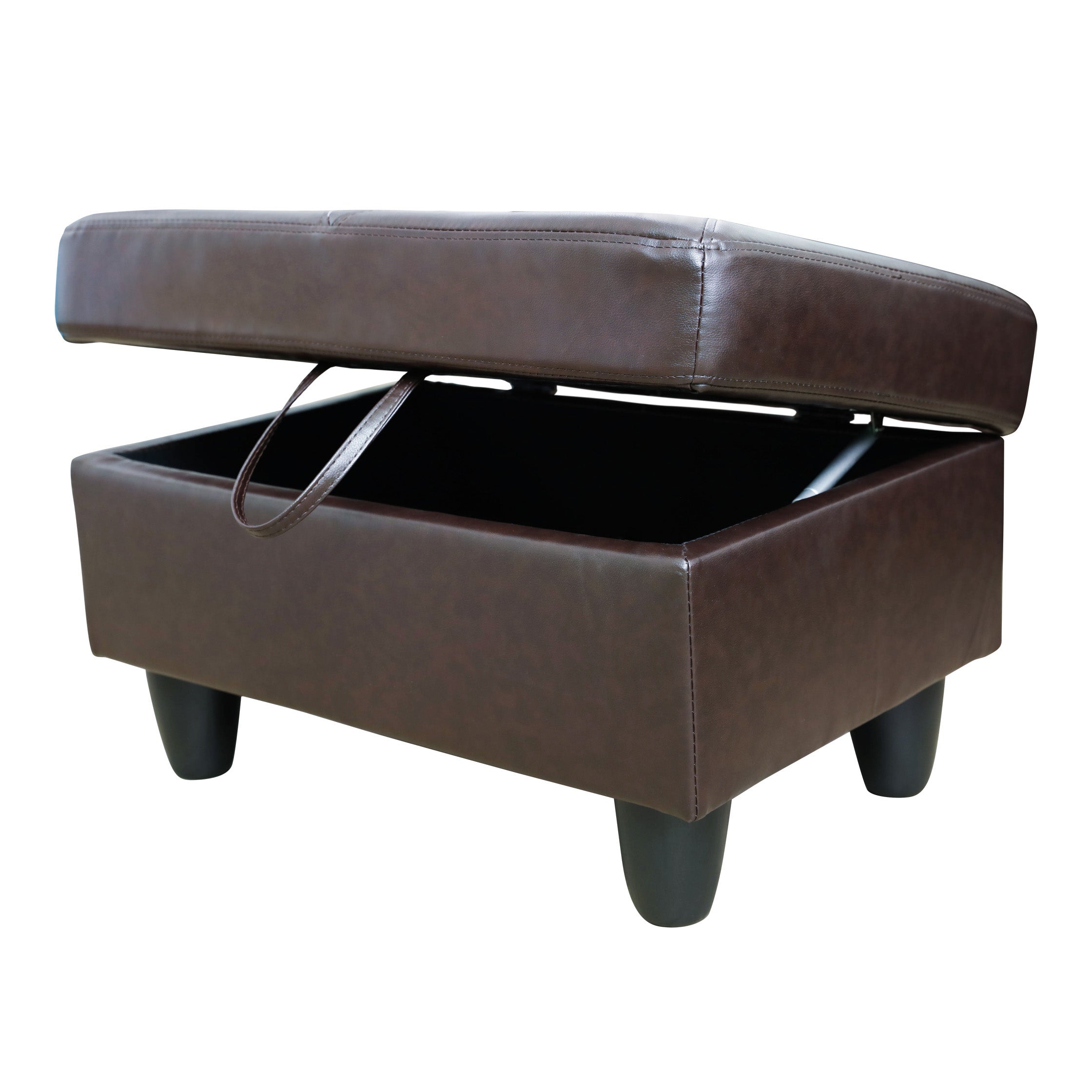 Conjunto de sofá seccional en forma de L de cuero sintético marrón de Ainehome para sala de estar