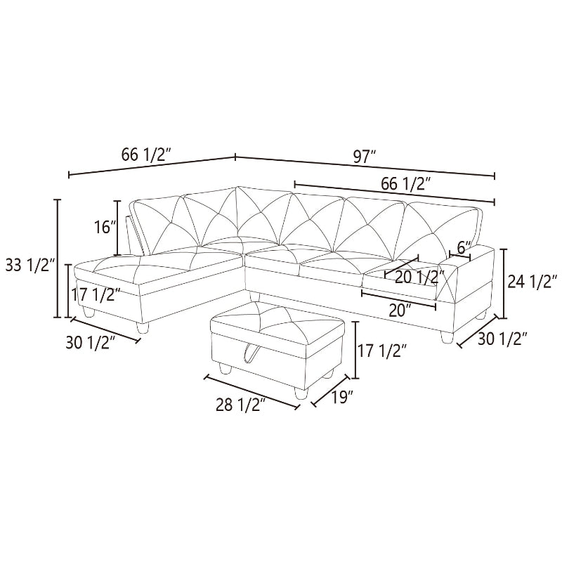 Aainehome L-Shaped Sofa