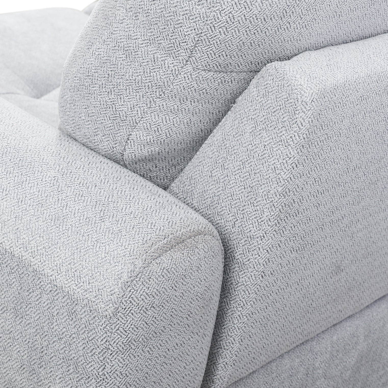 Conjunto de sofá de 3 piezas de franela gris y blanca de Ainehome para sala de estar
