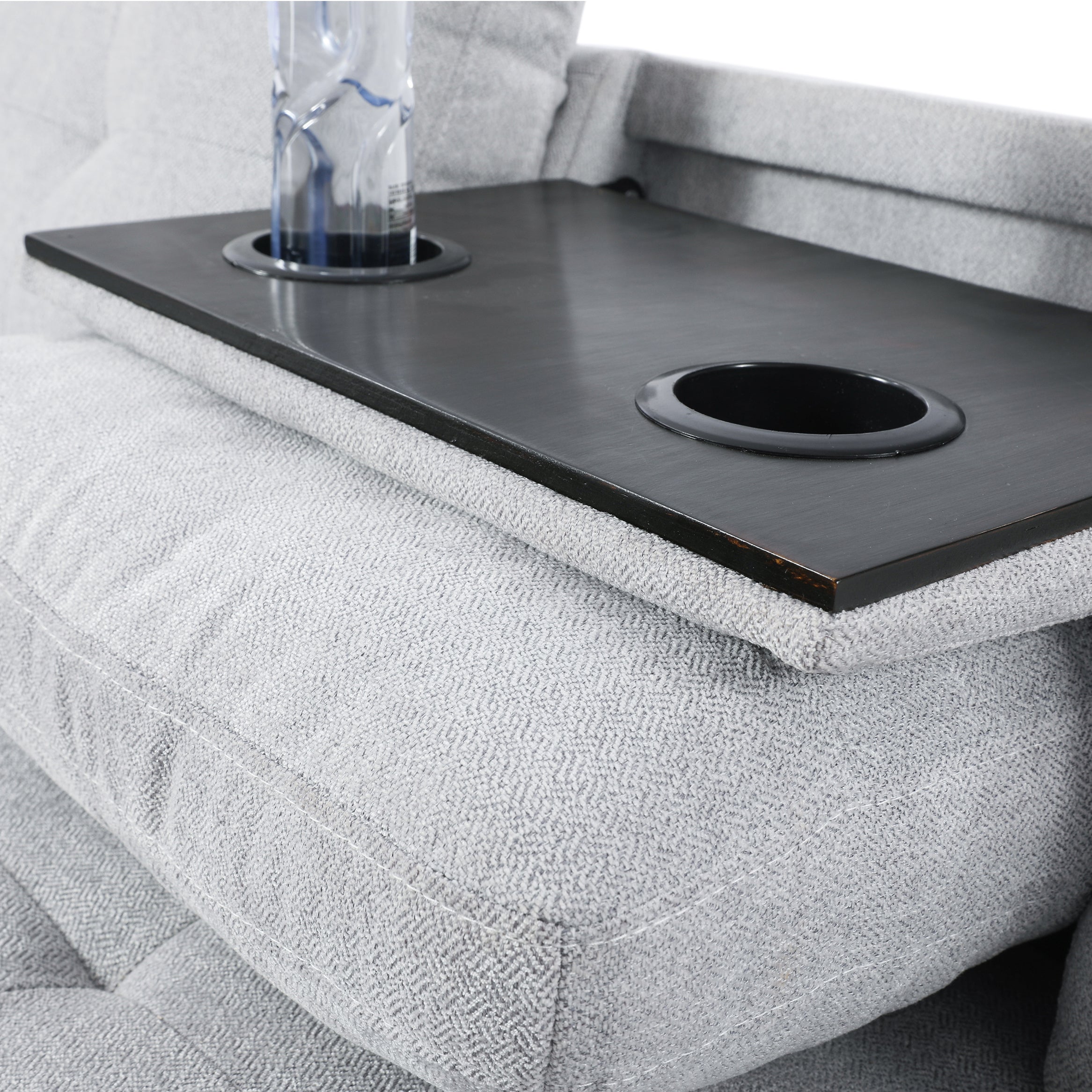Conjunto de sofá de 3 piezas de franela gris y blanca de Ainehome para sala de estar