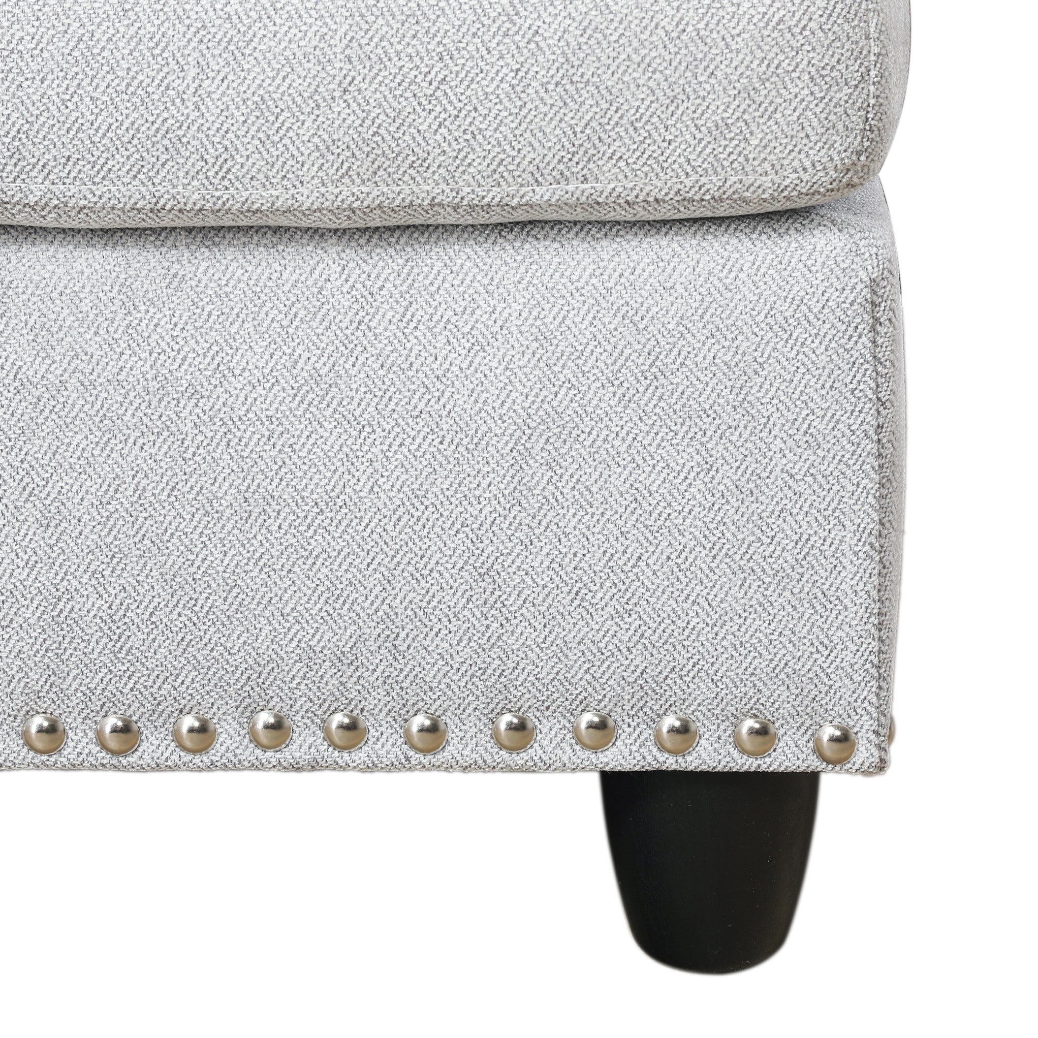 Conjunto de sofá de 3 piezas de franela gris y blanca de Ainehome para sala de estar