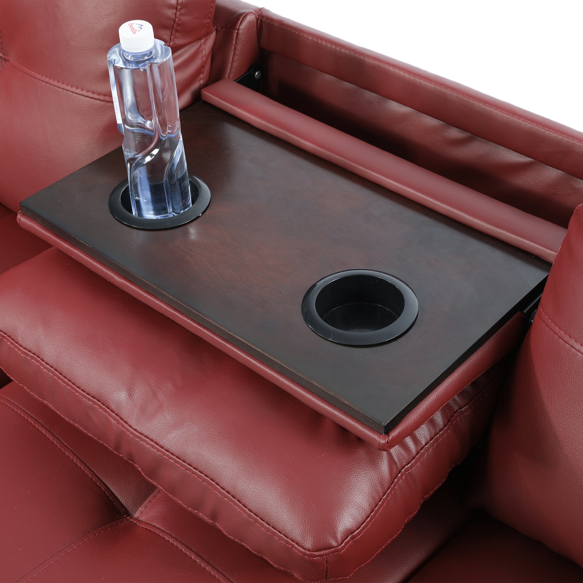 Ainehome L-förmiges Sofaset für das Wohnzimmer aus rotem Kunstleder