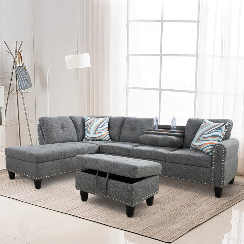 Aainehome L-shape Sofa Set