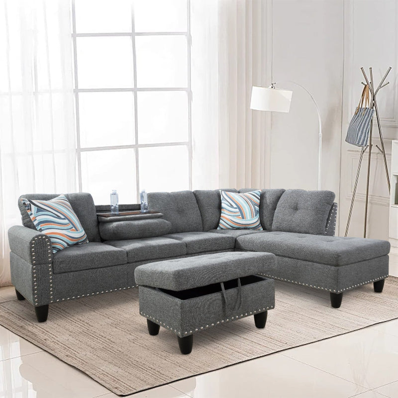 Aainehome L-shape Sofa Set