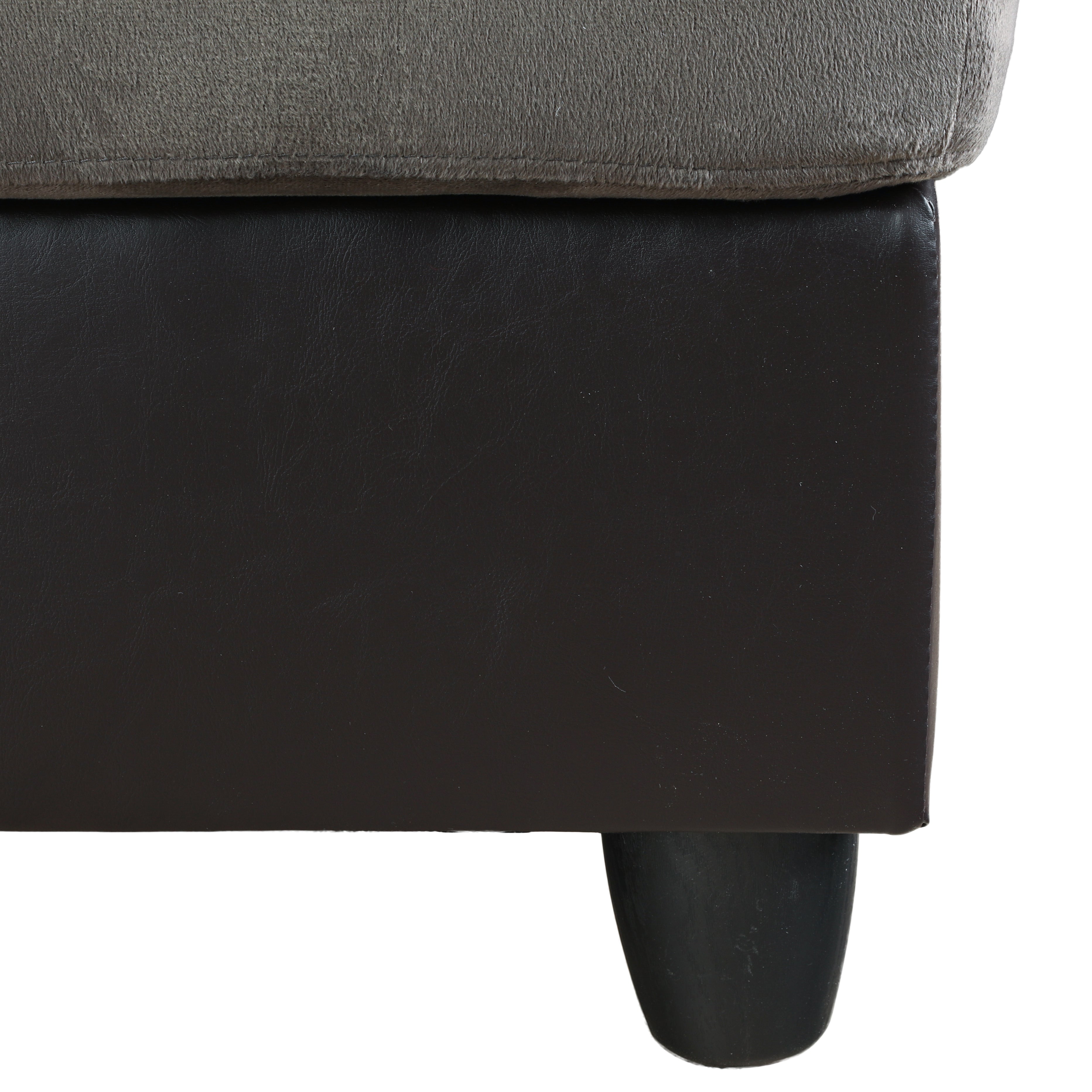 Conjunto de sofá seccional en forma de L de franela en color topo de Ainehome