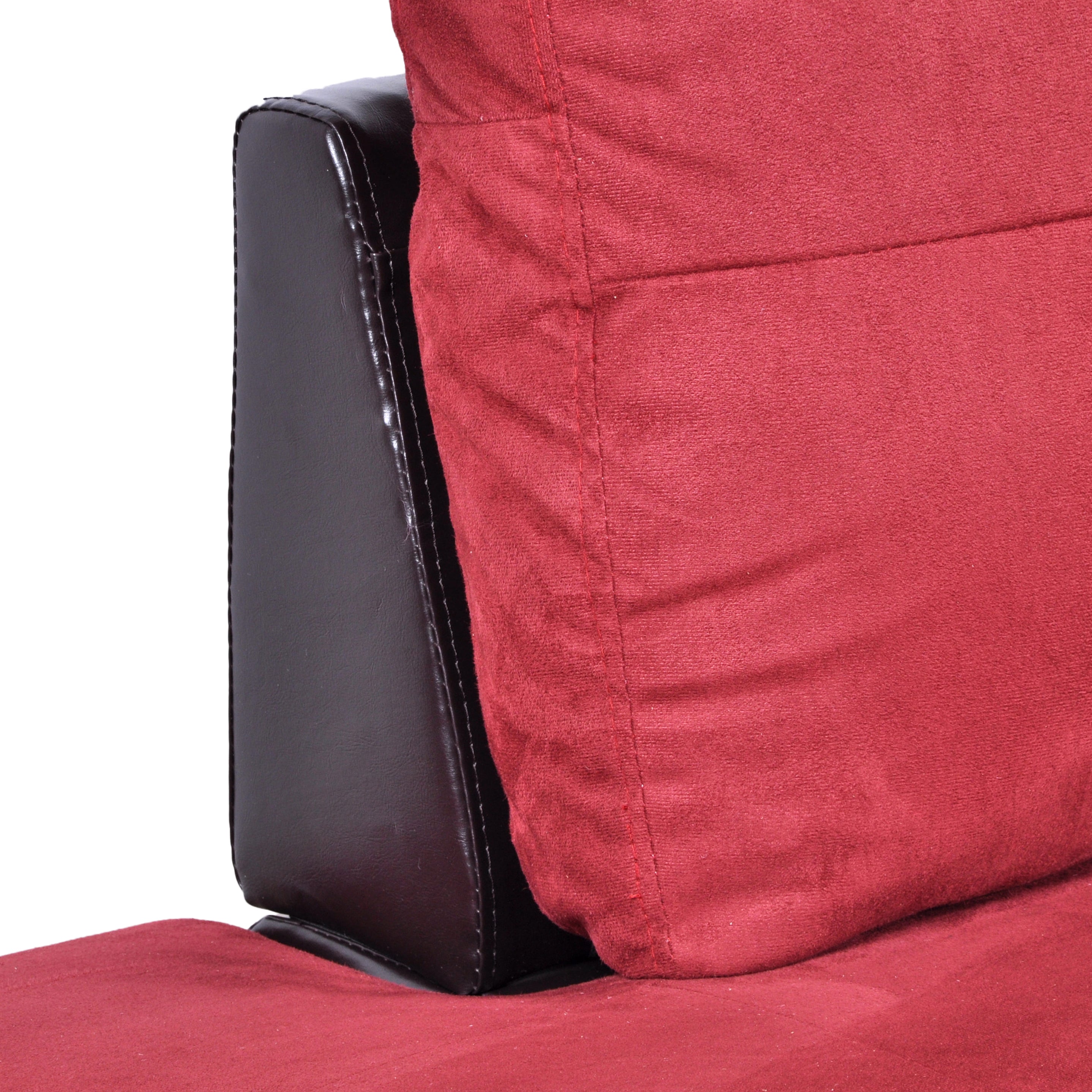 Conjunto de sofá seccional en forma de L de franela roja de Ainehome para sala de estar