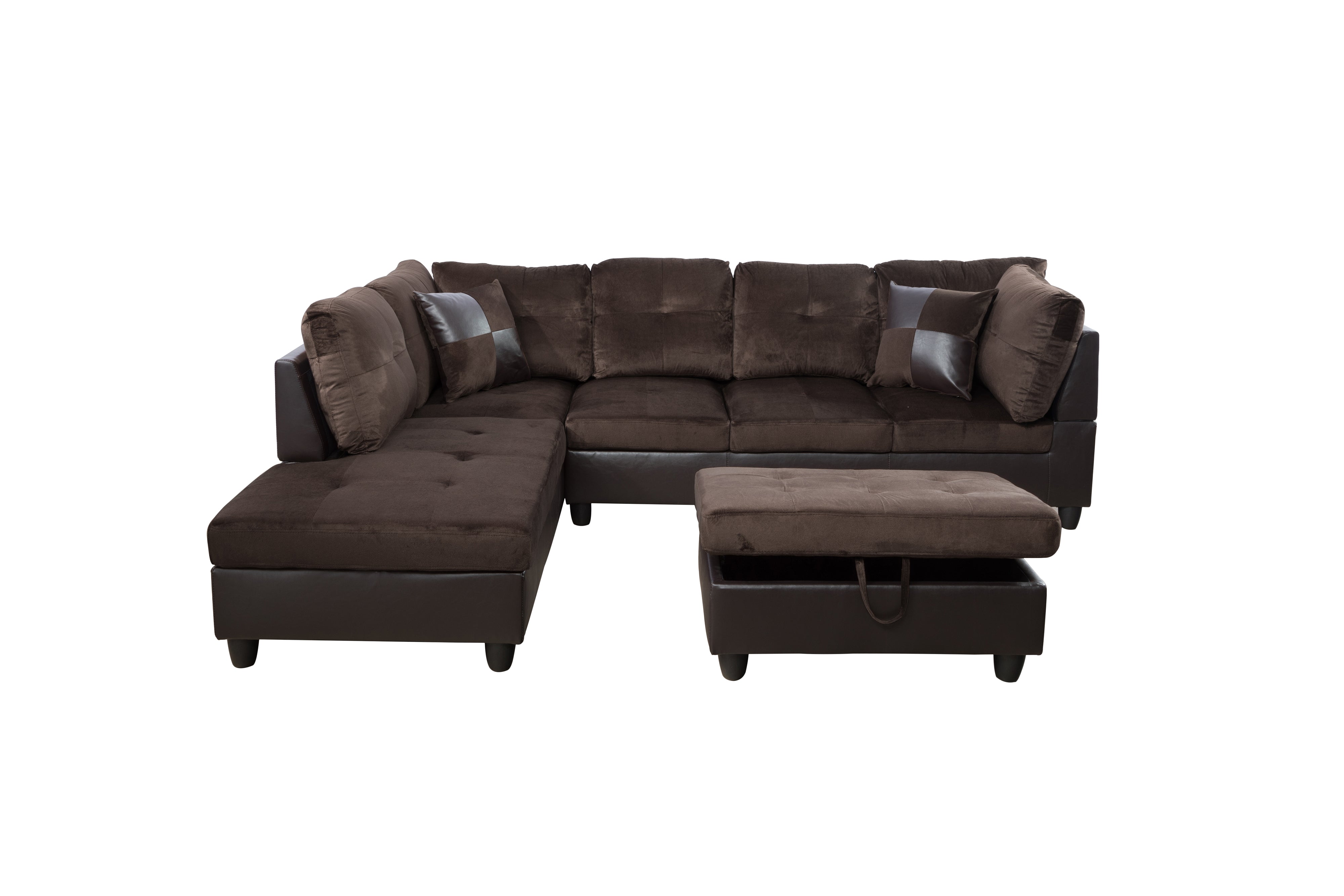 AInehome L-förmiges Sofa-Set für das Wohnzimmer, braun, fusselfrei