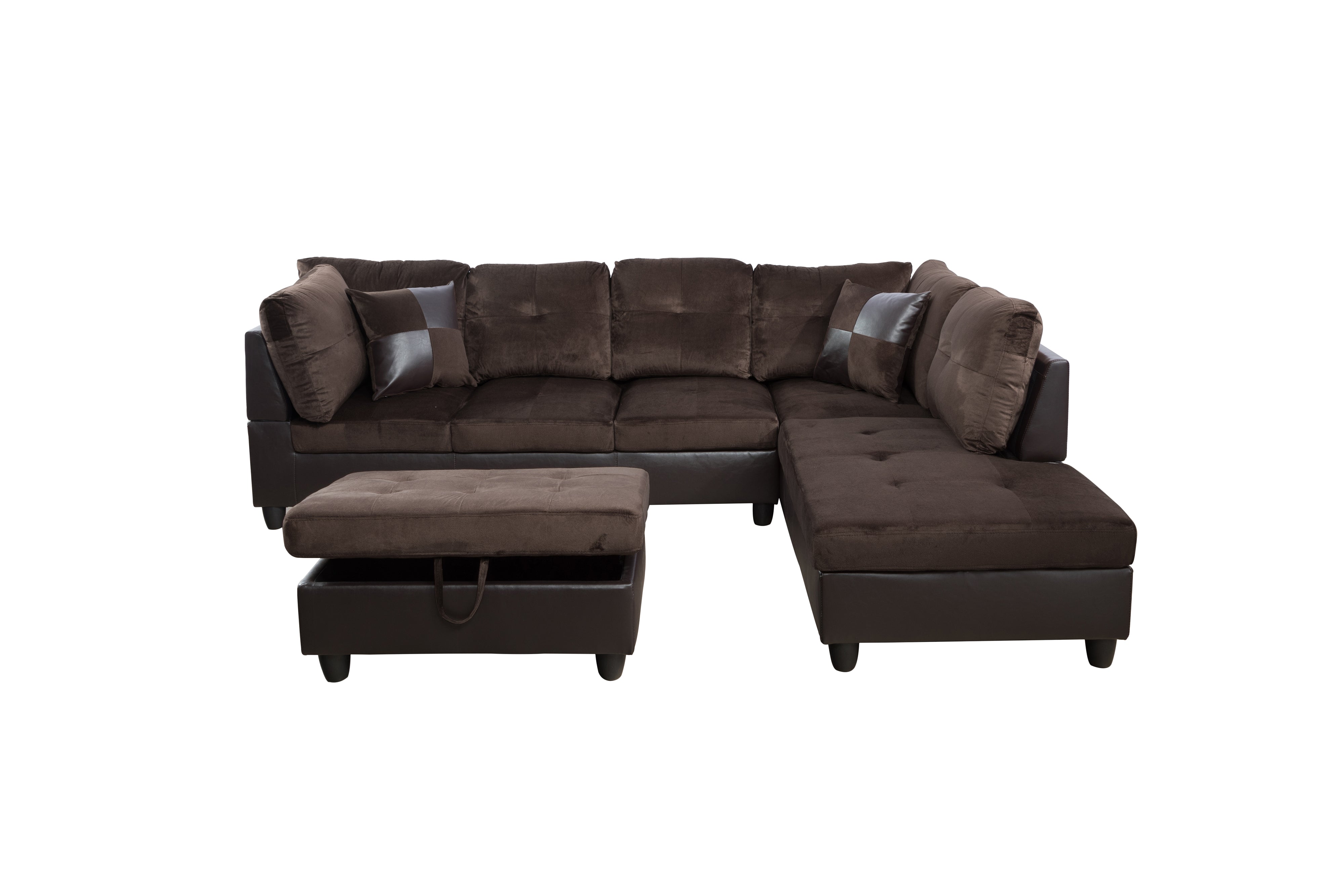 AInehome L-förmiges Sofa-Set für das Wohnzimmer, braun, fusselfrei