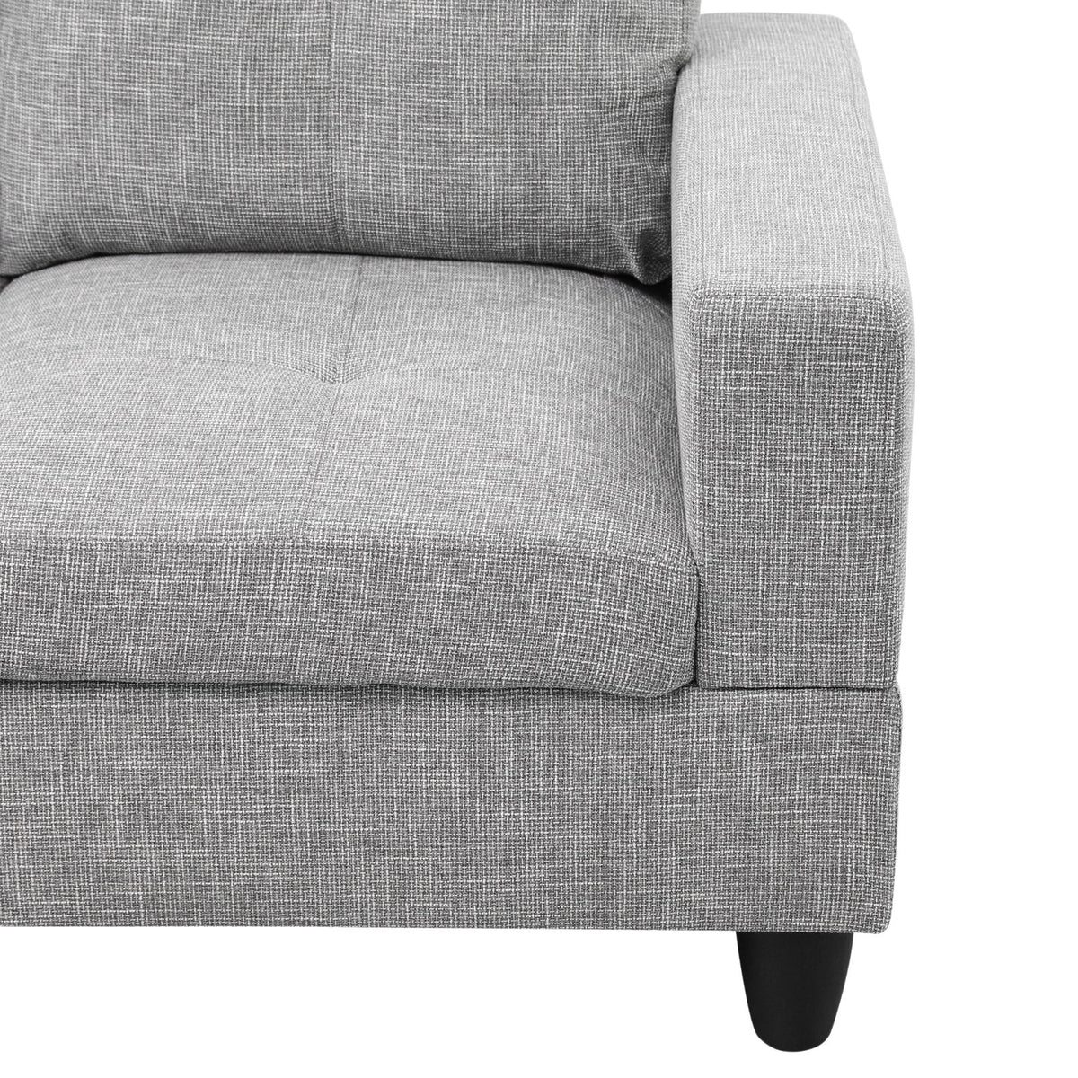 Gray Linen L-Shaped Sectional Sofa - product image 5